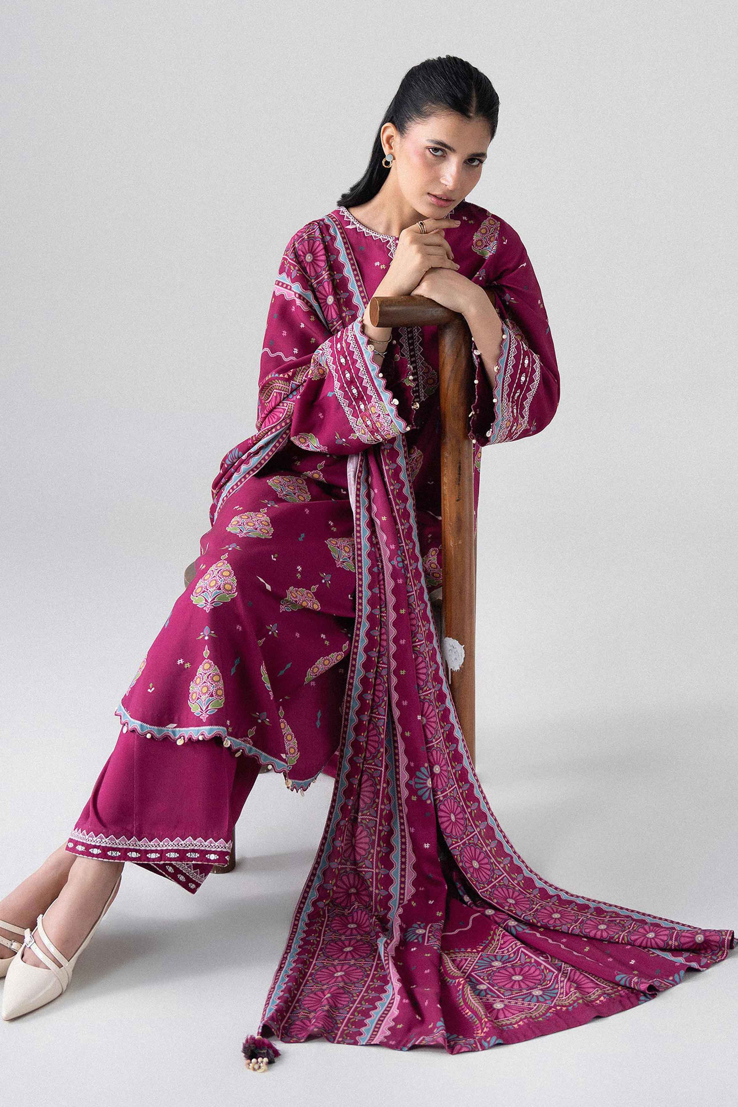 3 Piece - Printed Embroidered Suit - U3PE-NISHA26WV1-10 for Women - Unstitched Collection | Nishat | Shop Online