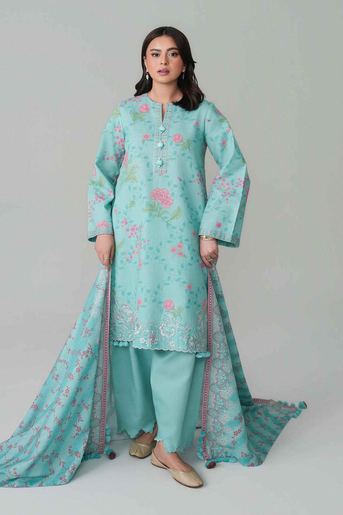 3 Piece - Printed Embroidered Suit - U3PE-NISHA26WV1-102