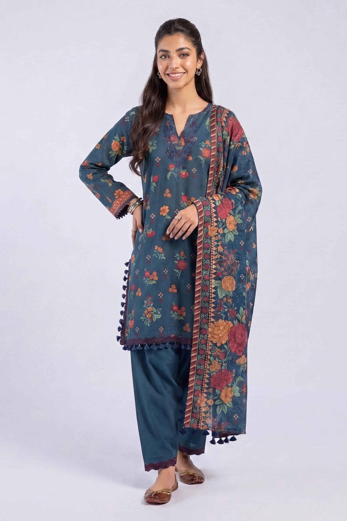 3 Piece - Printed Embroidered Suit - U3PE-NISHA26WV1-105