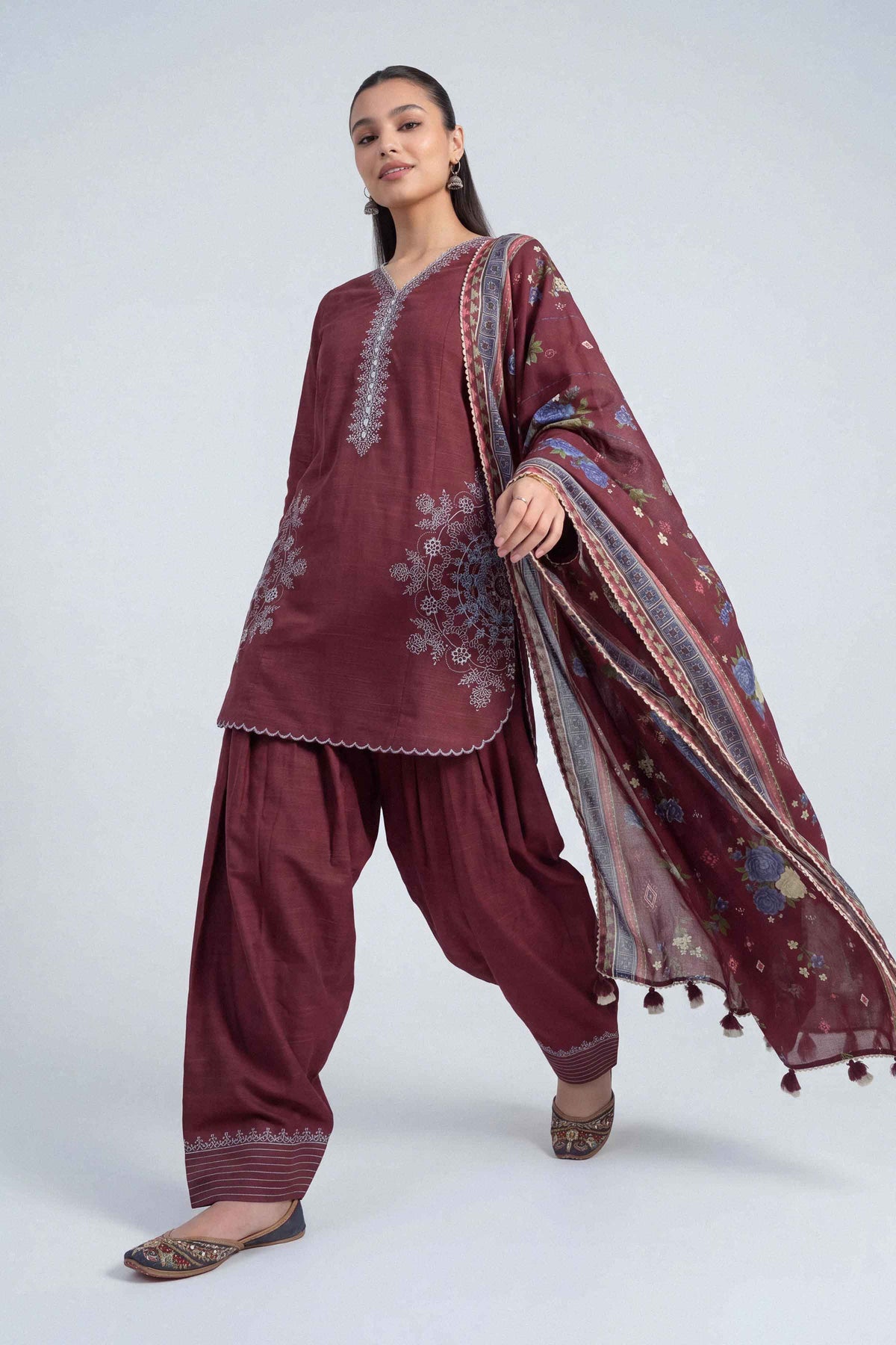 3 Piece - Printed Embroidered Suit - U3PE-NISHA26WV1-109