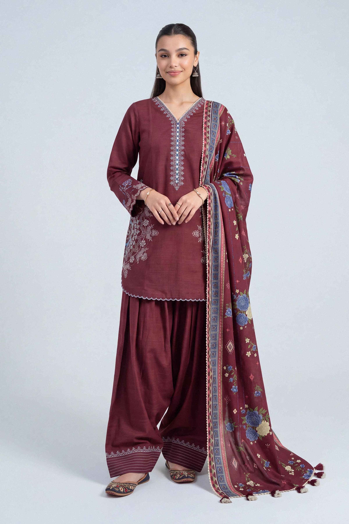 3 Piece - Printed Embroidered Suit - U3PE-NISHA26WV1-109