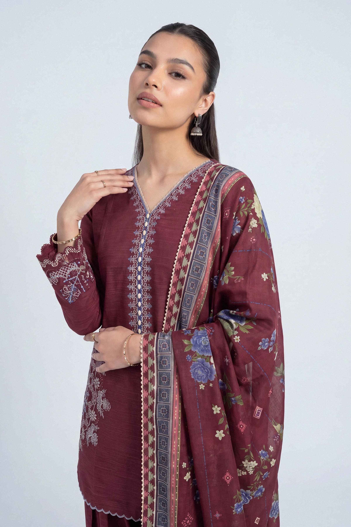 3 Piece - Printed Embroidered Suit - U3PE-NISHA26WV1-109