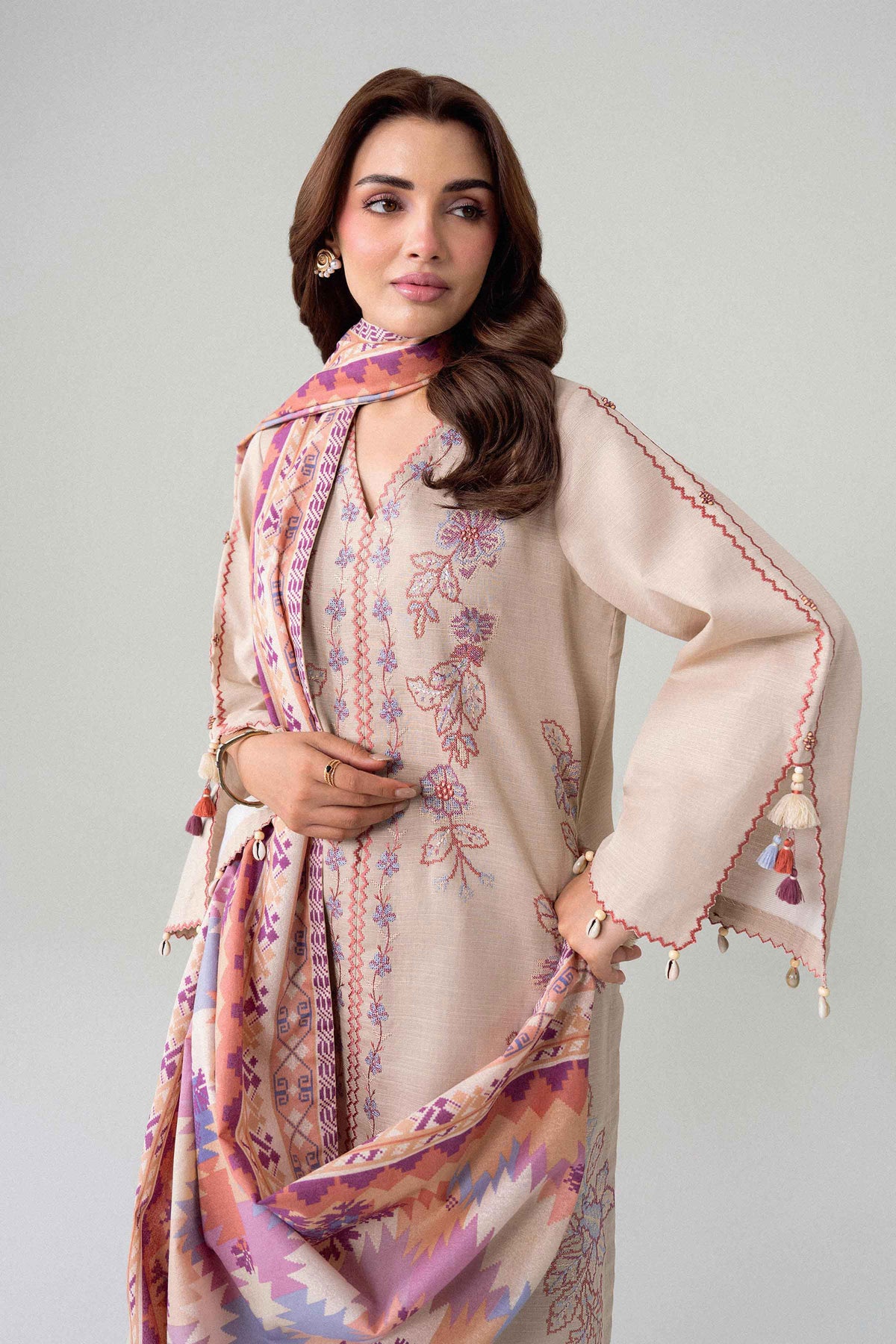 3 Piece - Printed Embroidered Suit - U3PE-NISHA26WV1-112