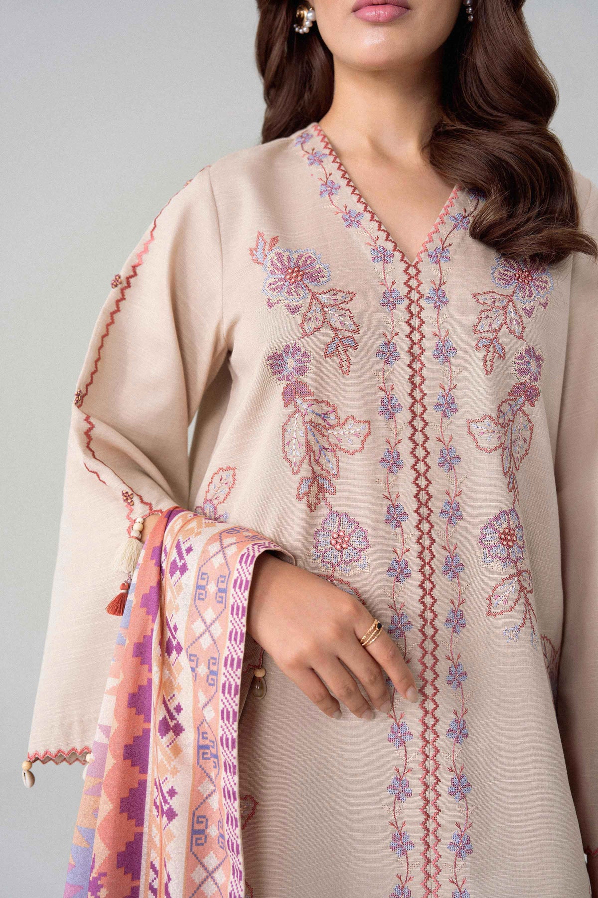 3 Piece - Printed Embroidered Suit - U3PE-NISHA26WV1-112