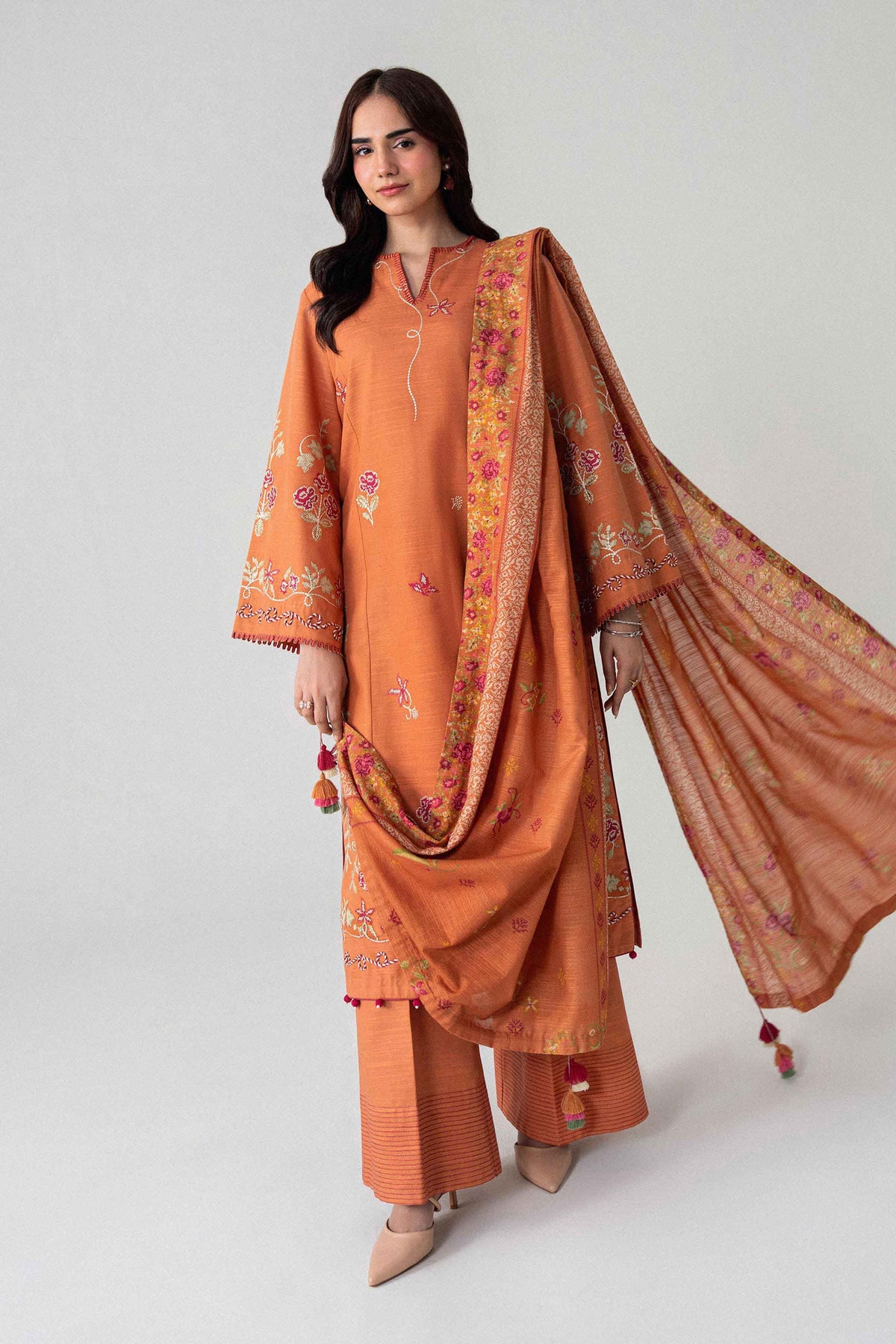 3 Piece - Printed Embroidered Suit - U3PE-NISHA26WV1-114