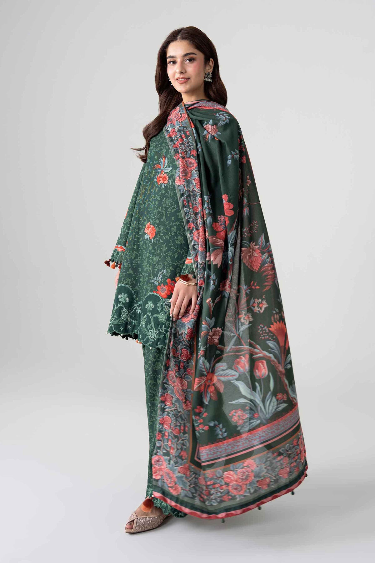 3 Piece - Digital Printed Embroidered Suit - U3PE-NISHA26WV1-117