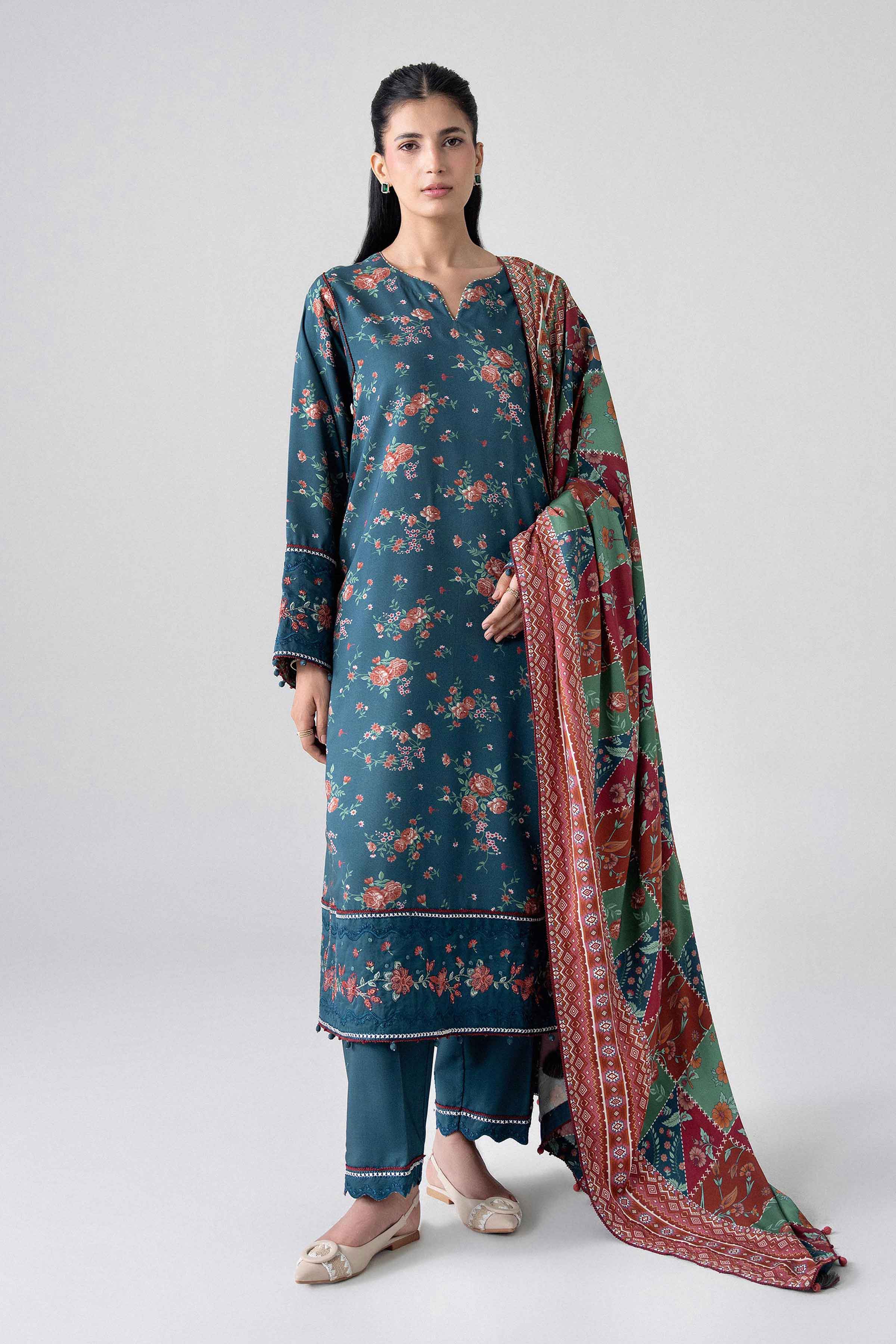 3 Piece - Printed Embroidered Suit - U3PE-NISHA26WV1-12 for Women - Unstitched Collection | Nishat | Shop Online