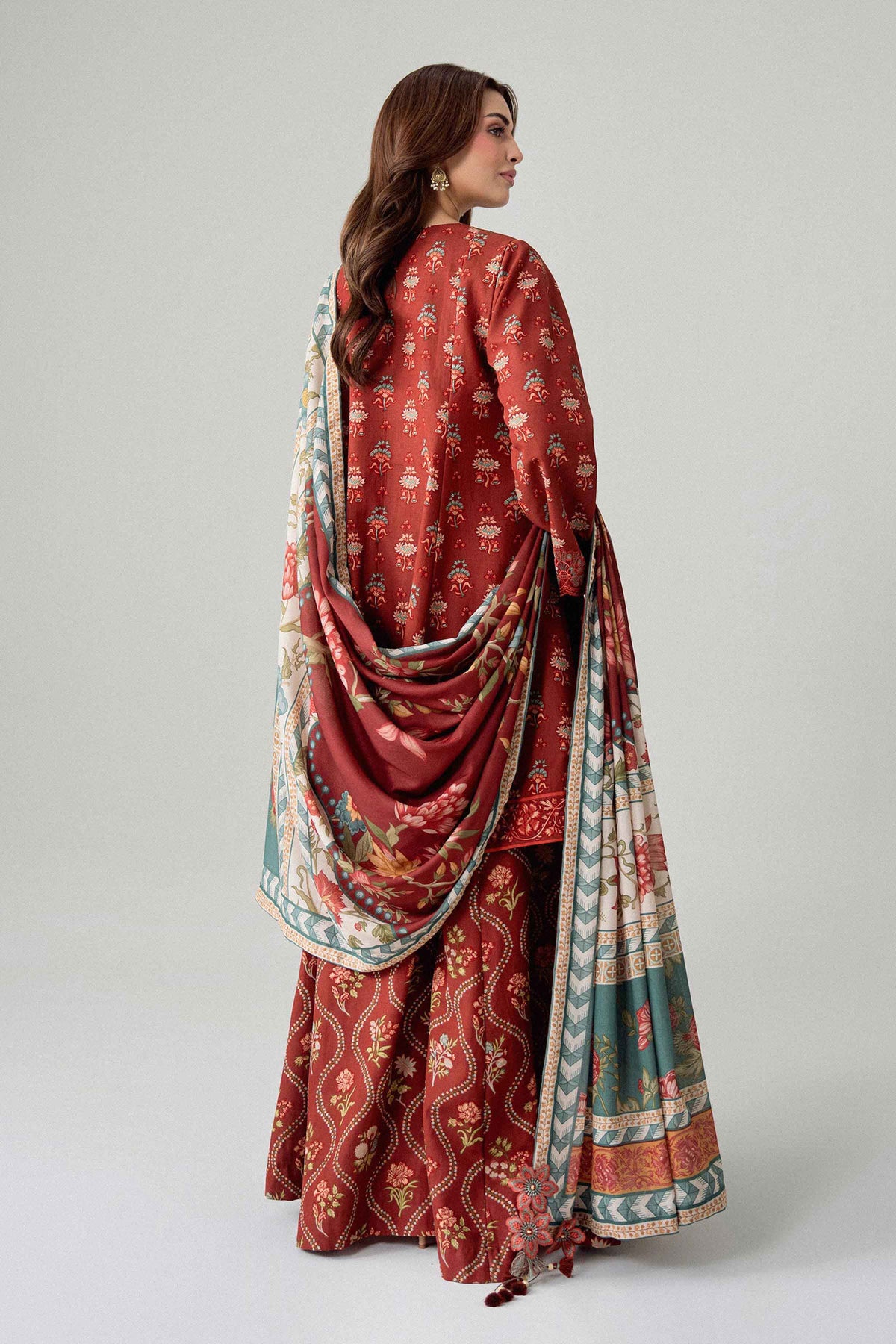 3 Piece - Digital Printed Embroidered Suit - U3PE-NISHA26WV1-120