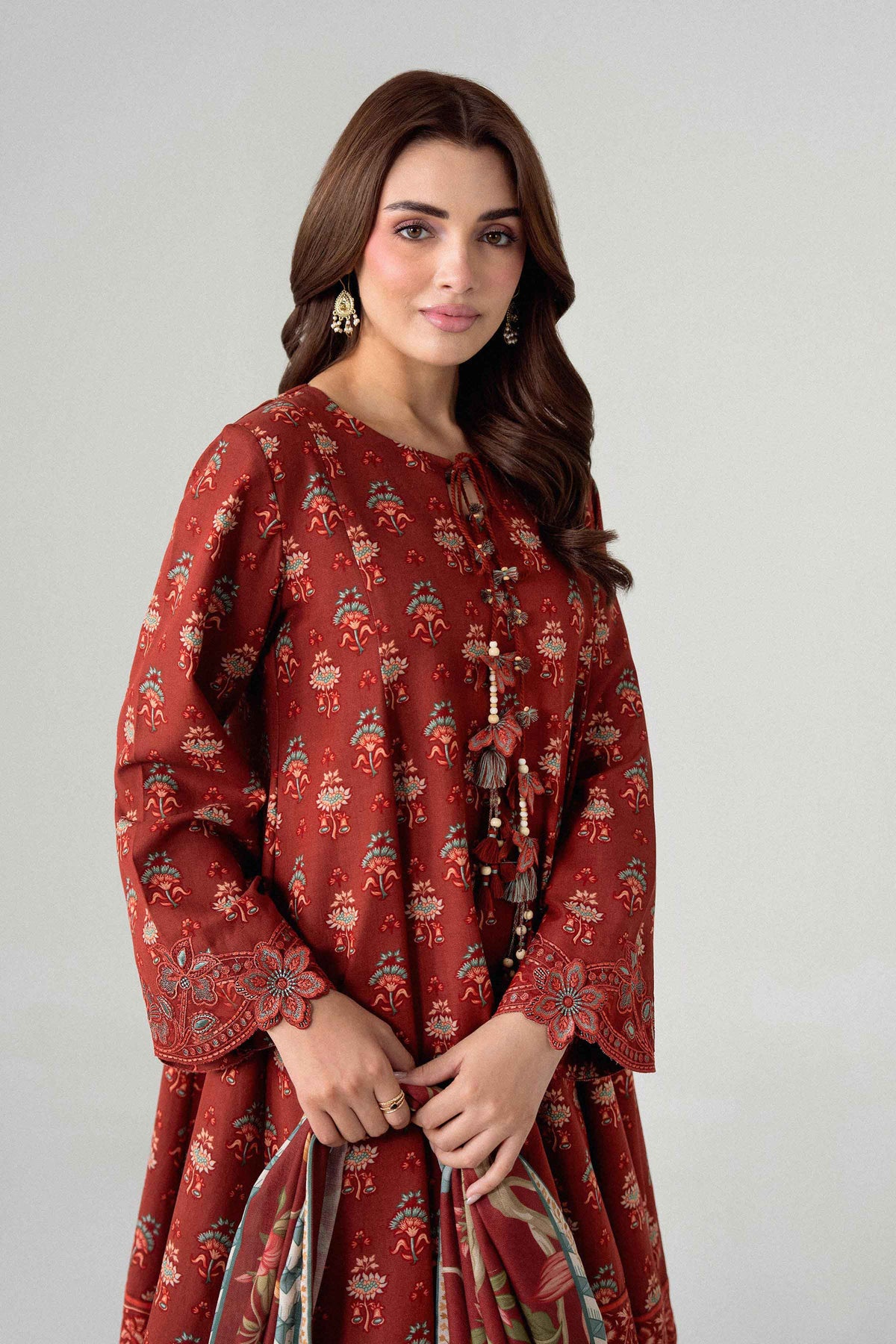 3 Piece - Digital Printed Embroidered Suit - U3PE-NISHA26WV1-120