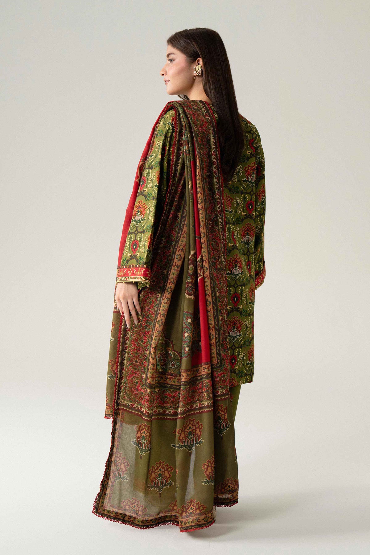 3 Piece - Digital Printed Embroidered Suit - U3PE-NISHA26WV1-123