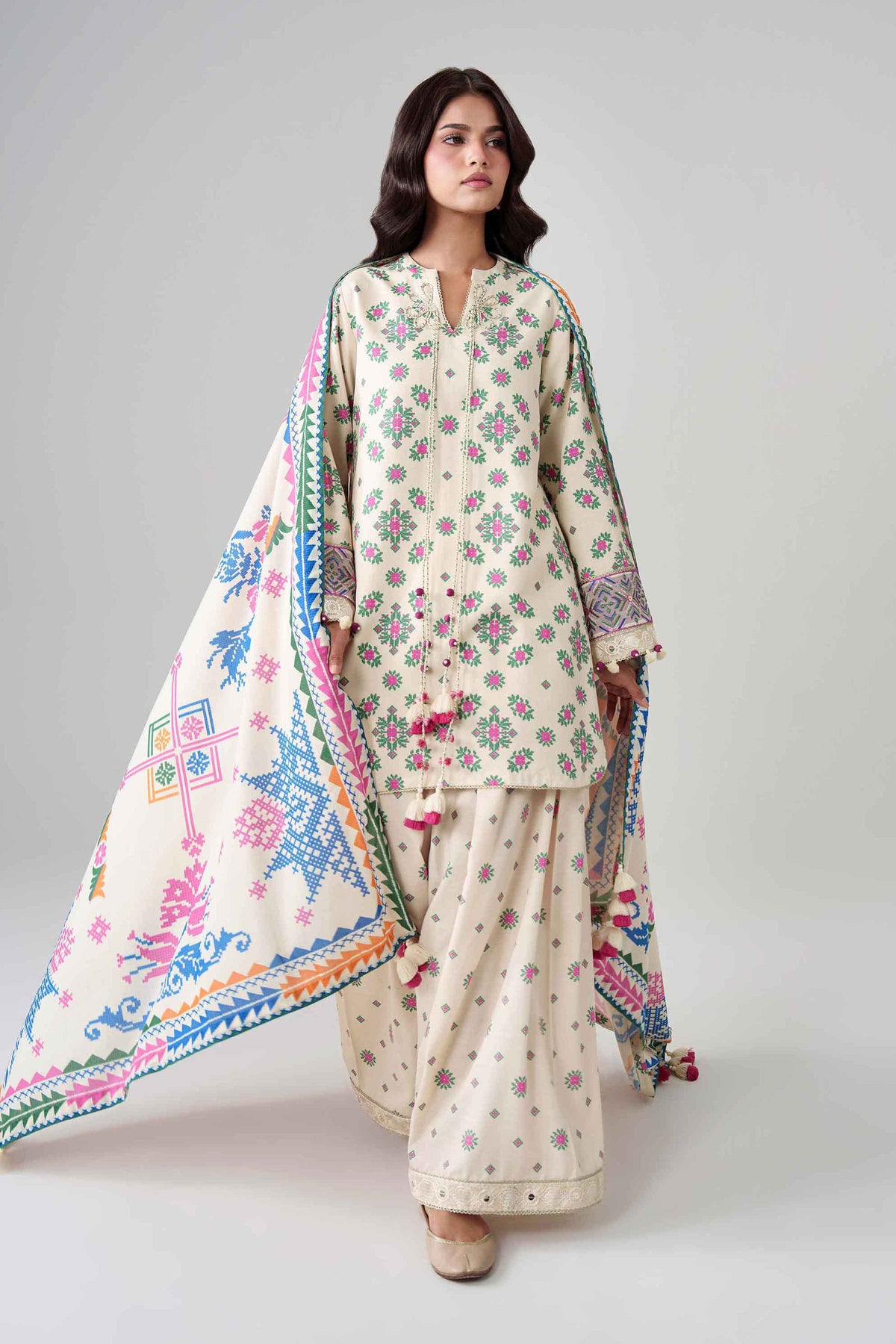 3 Piece - Printed Embroidered Suit - U3PE-NISHA26WV1-127