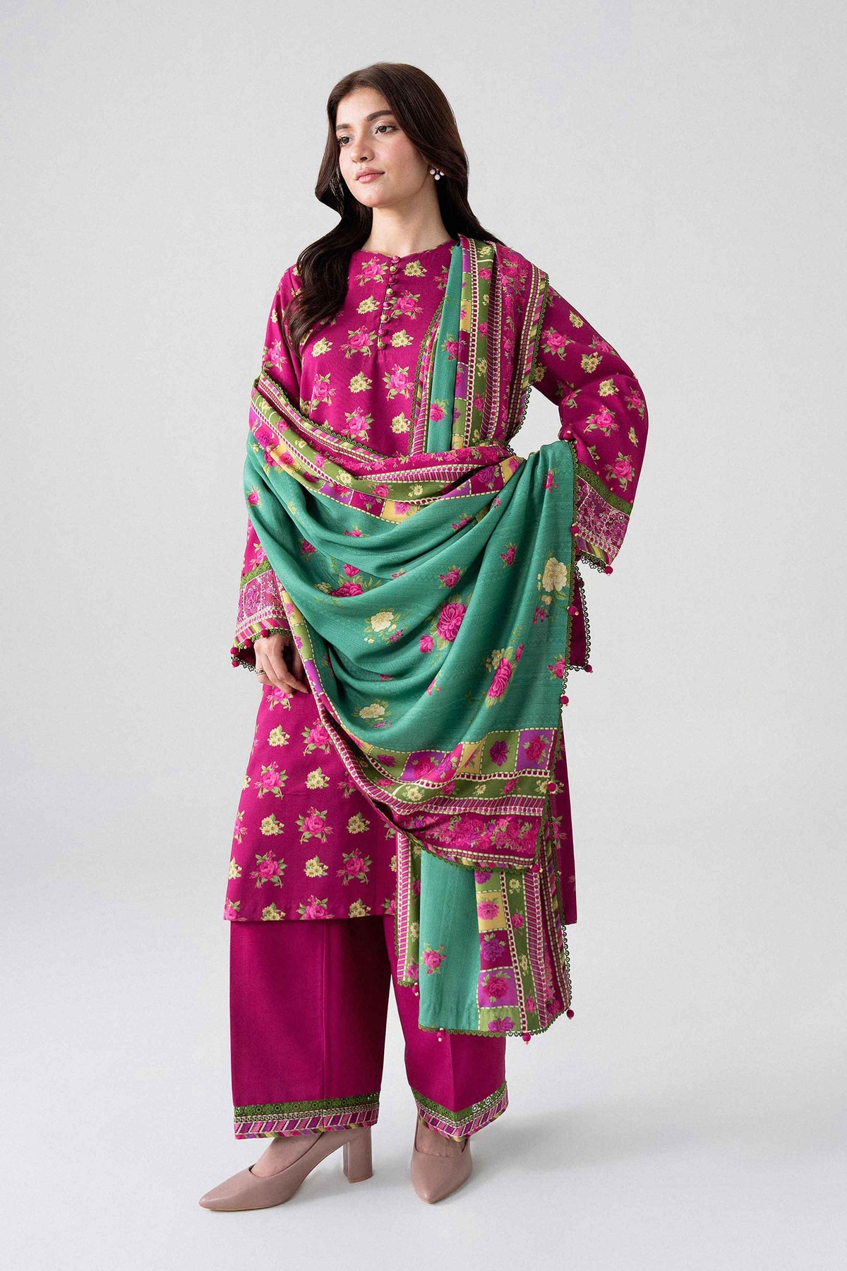 3 Piece - Printed Embroidered Suit - U3PE-NISHA26WV1-13 for Women - Unstitched Collection | Nishat | Shop Online