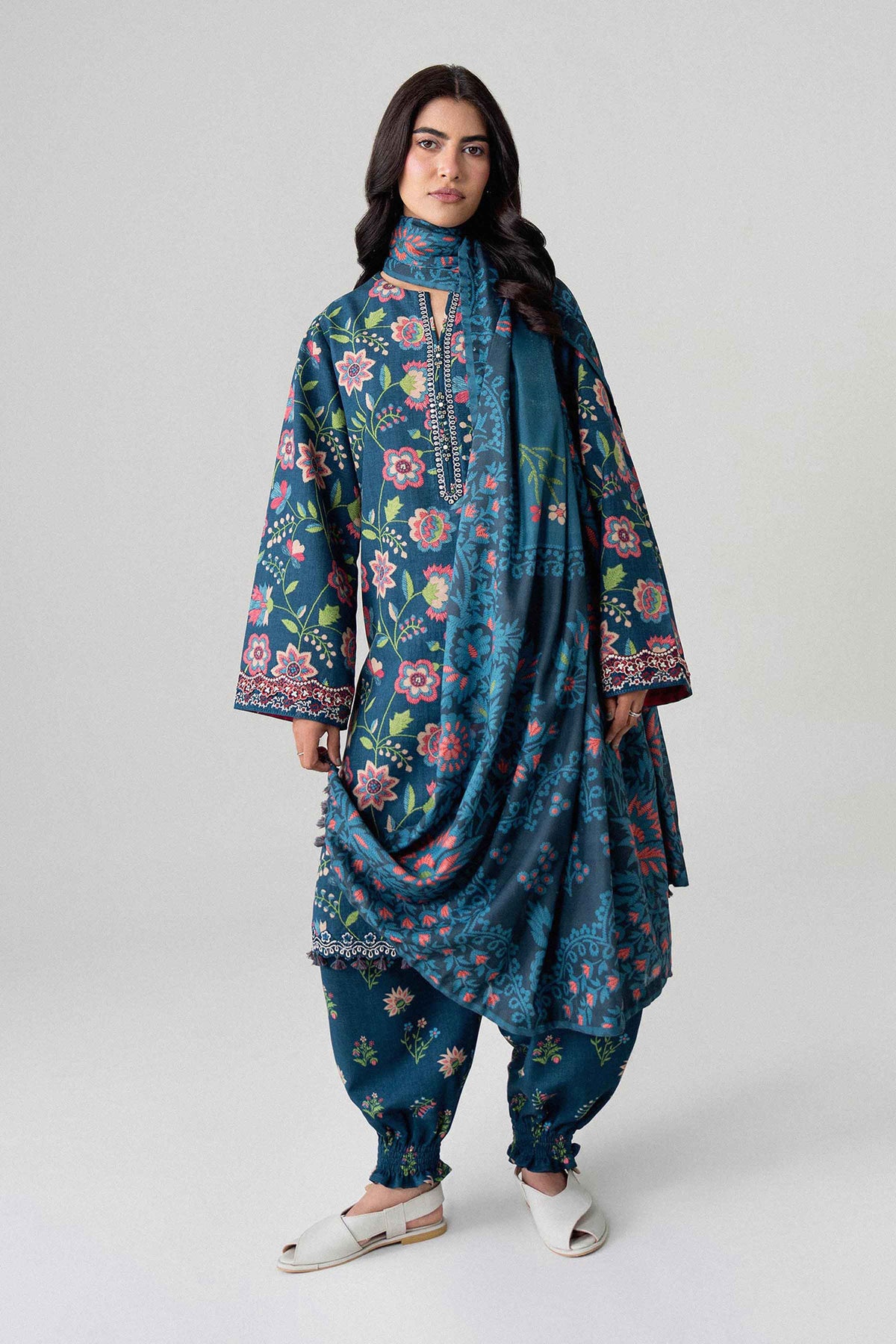 3 Piece - Printed Embroidered Suit - U3PE-NISHA26WV1-133