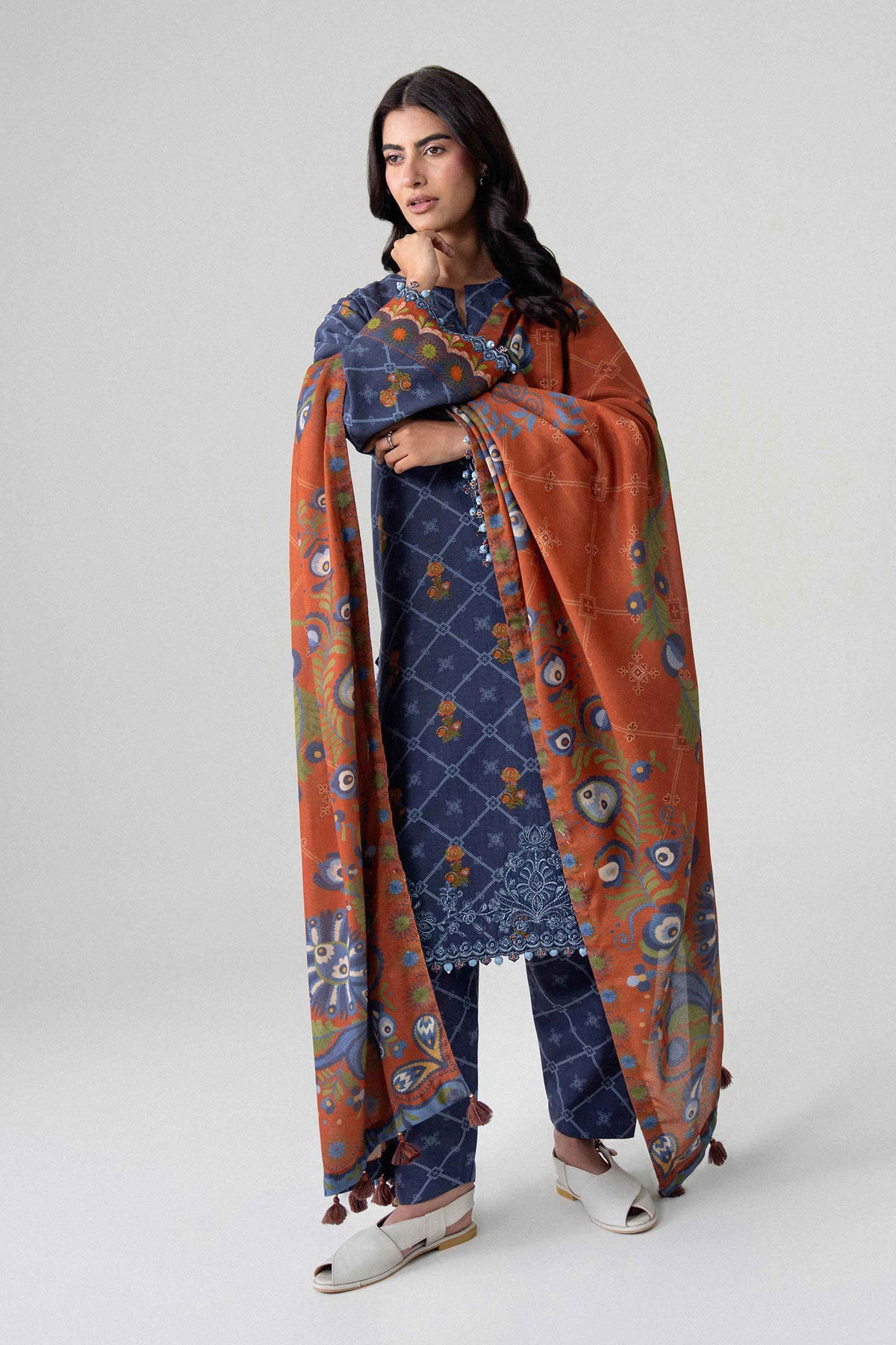 3 Piece - Printed Embroidered Suit - U3PE-NISHA26WV1-134