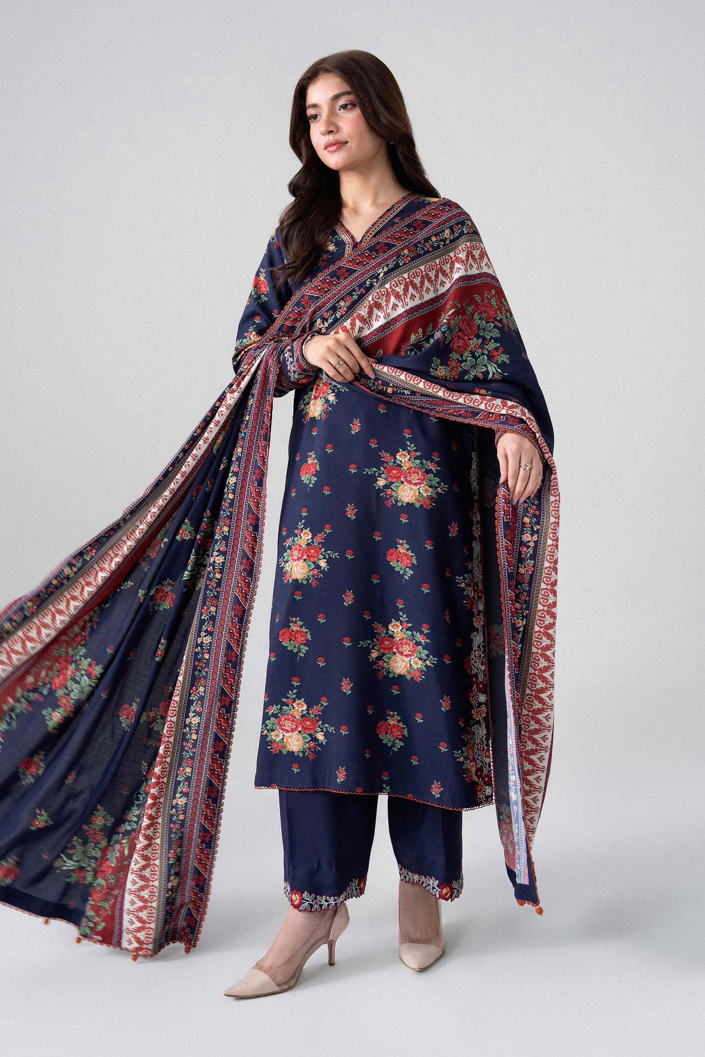 3 Piece - Printed Embroidered Suit - U3PE-NISHA26WV1-14 for Women - Unstitched Collection | Nishat | Shop Online