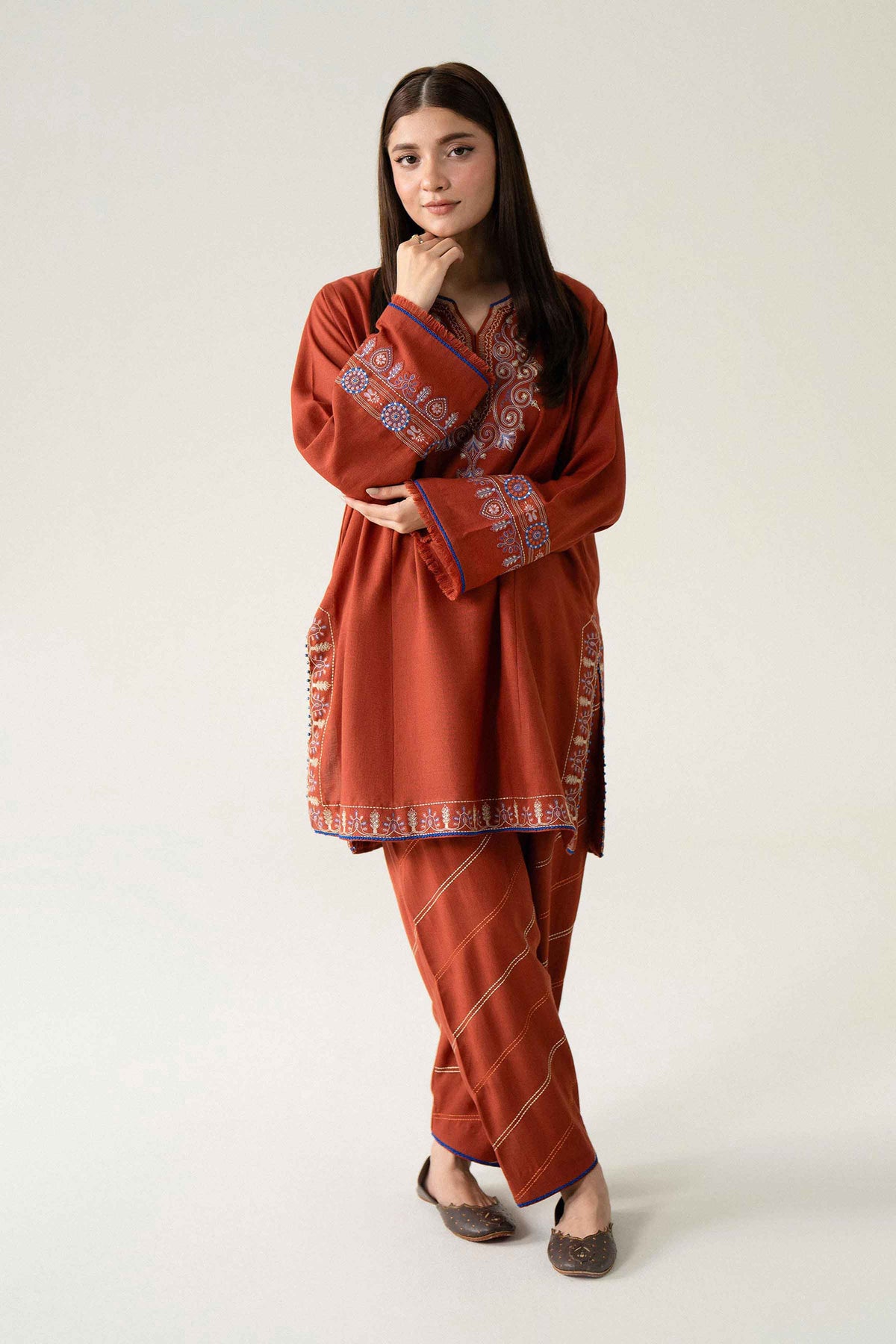 2 Piece - Embroidered Suit - U3PE-NISHA26WV1-146