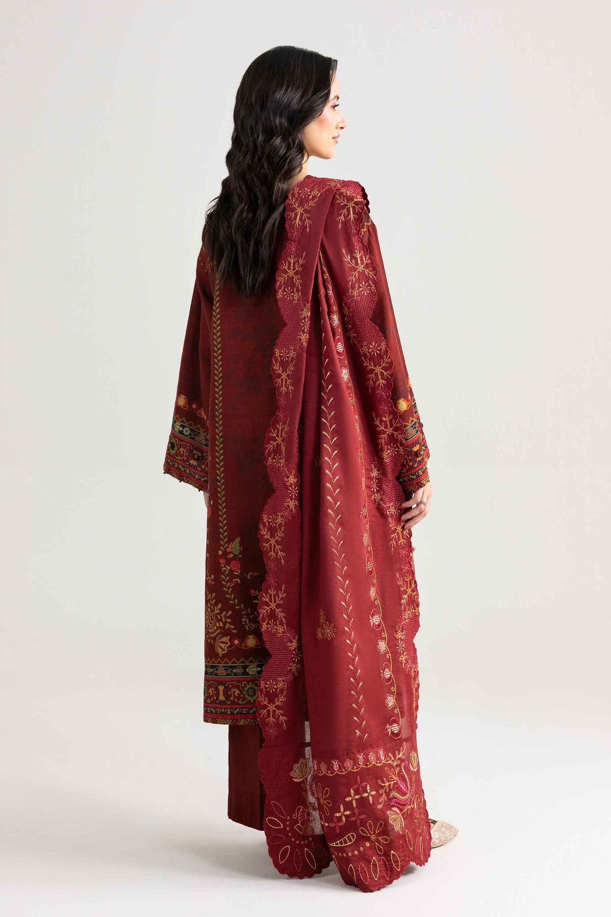 3 Piece - Digital Printed Embroidered Suit - U3PE-NISHA26WV1-154