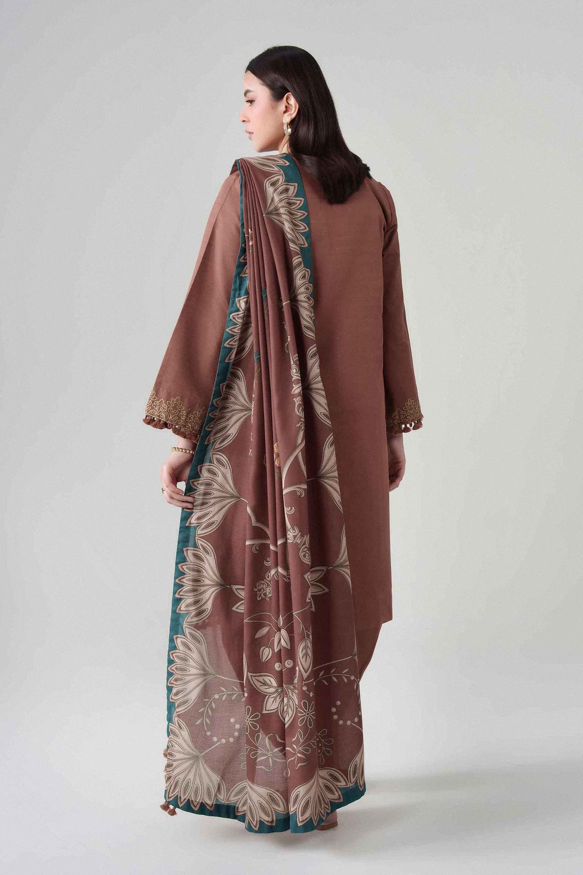3 Piece - Digital Printed Embroidered Suit - U3PE-NISHA26WV1-159