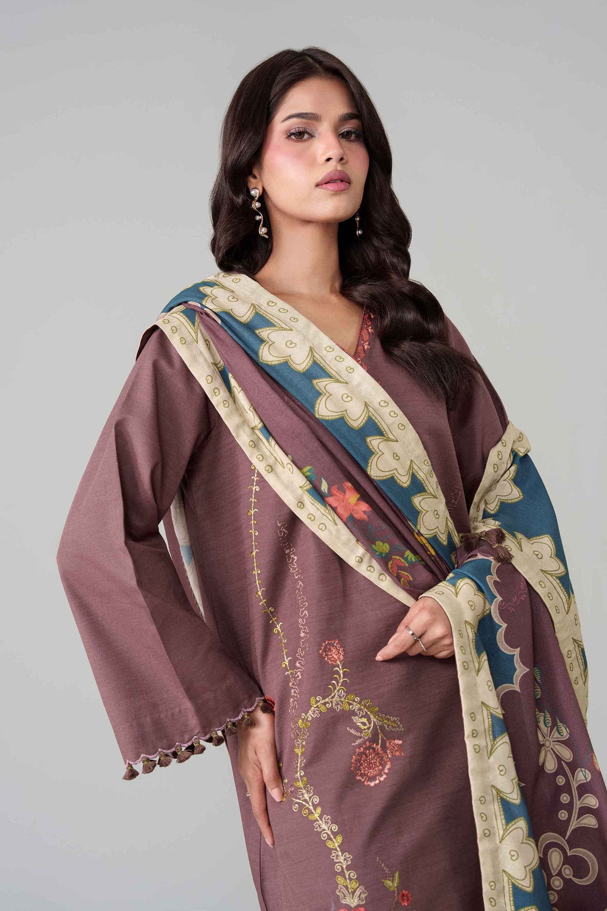 3 Piece - Digital Printed Embroidered Suit - U3PE-NISHA26WV1-160