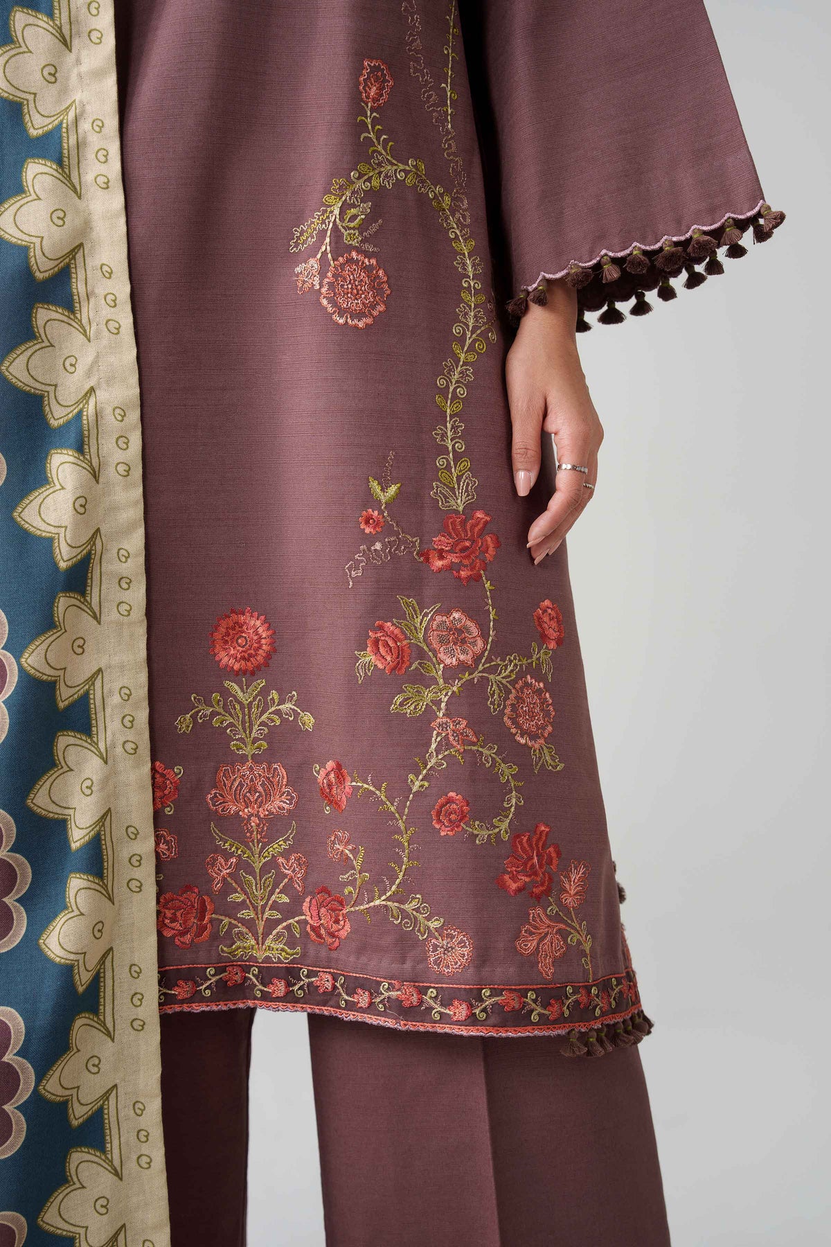 3 Piece - Digital Printed Embroidered Suit - U3PE-NISHA26WV1-160