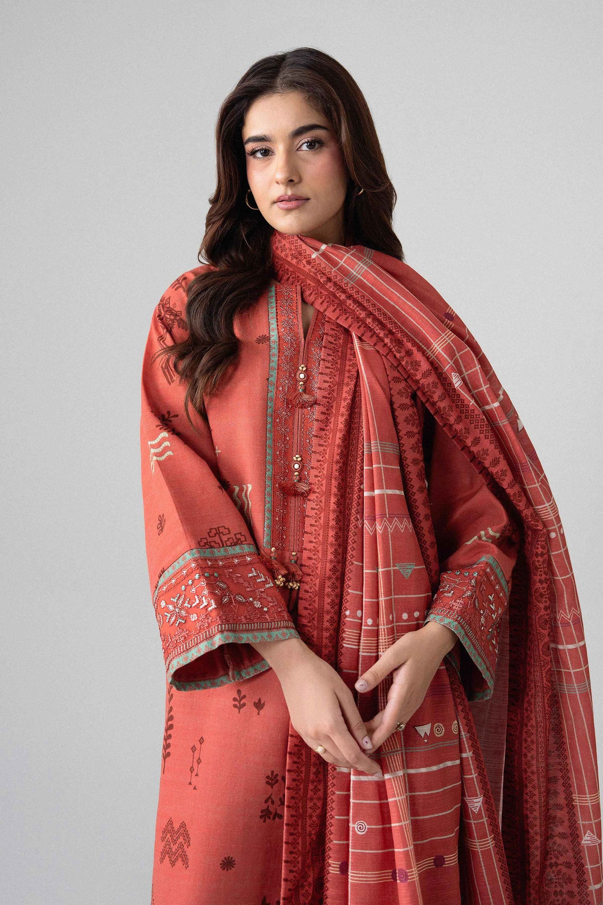 3 Piece - Printed Embroidered Suit - U3PE-NISHA26WV1-17 for Women - Unstitched Collection | Nishat | Shop Online