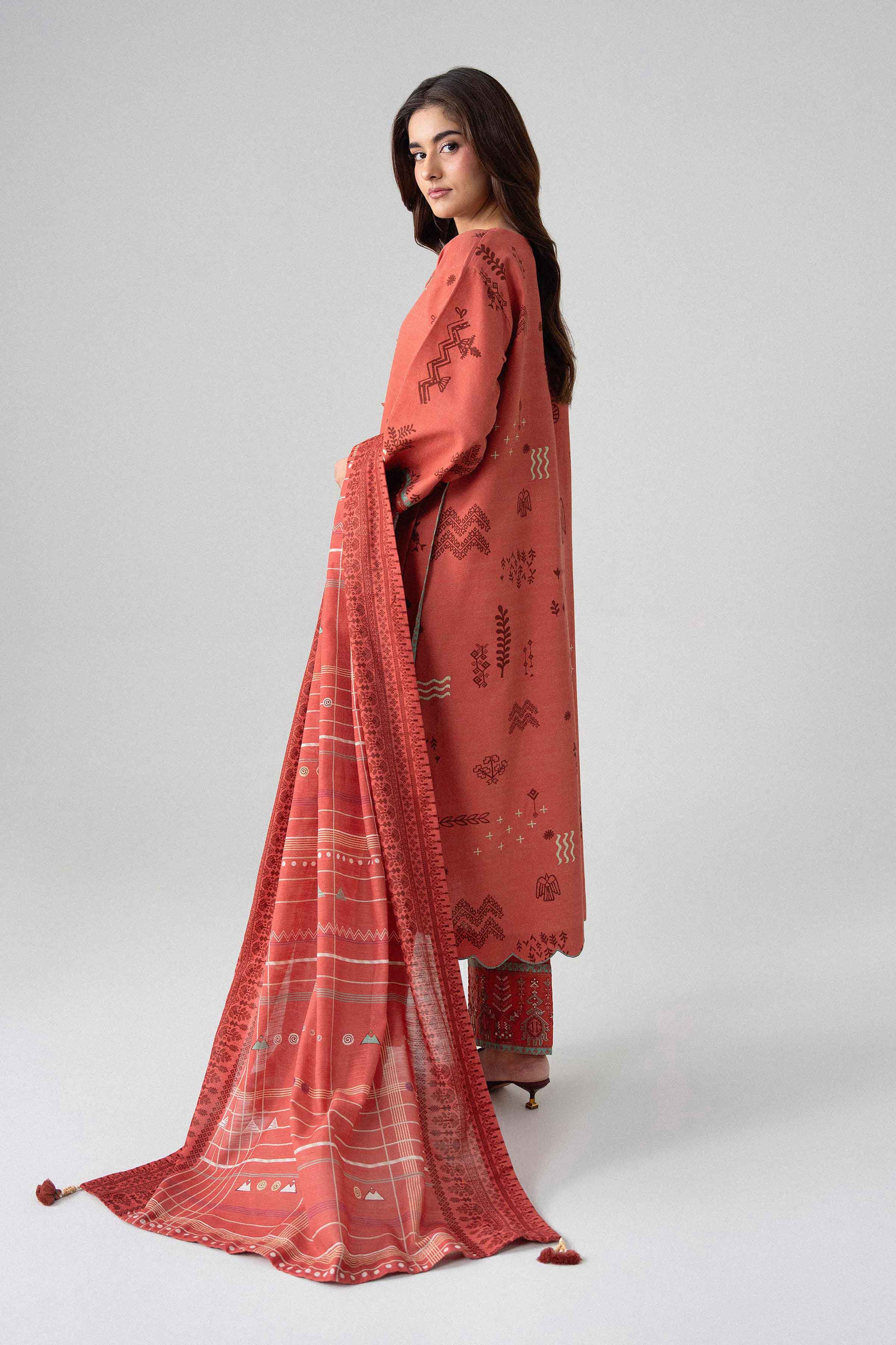 3 Piece - Printed Embroidered Suit - U3PE-NISHA26WV1-17 for Women - Unstitched Collection | Nishat | Shop Online