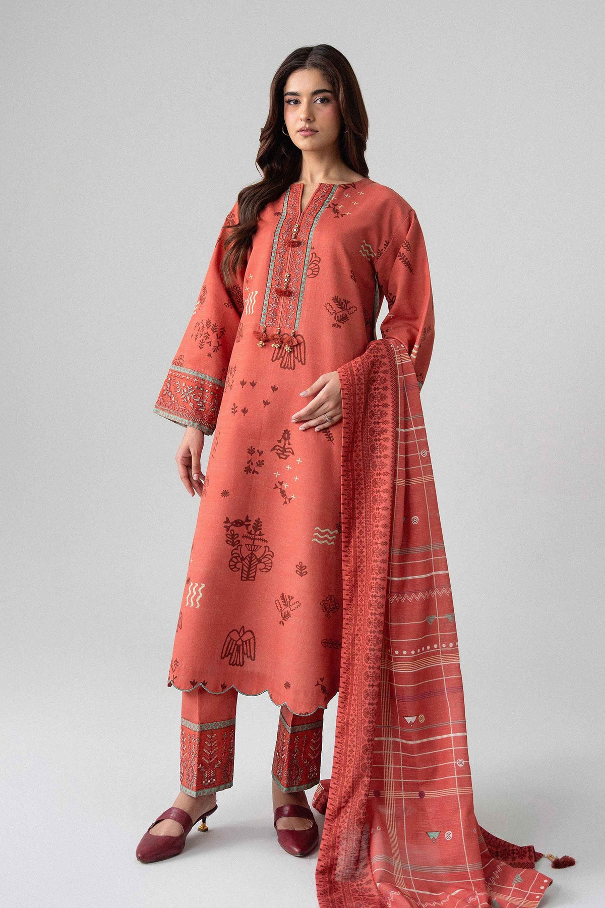 3 Piece - Printed Embroidered Suit - U3PE-NISHA26WV1-17 for Women - Unstitched Collection | Nishat | Shop Online