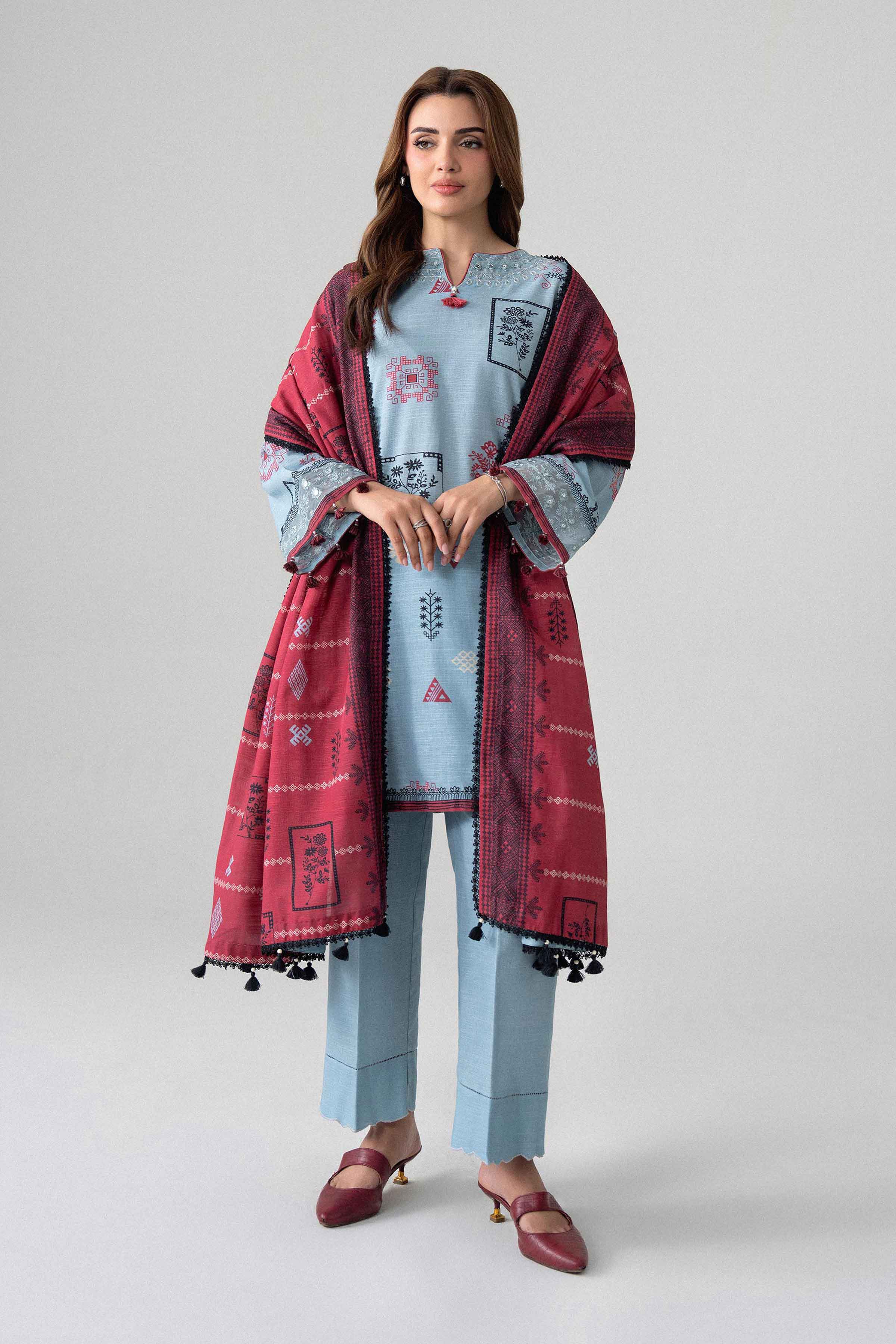 3 Piece - Printed Embroidered Suit - U3PE-NISHA26WV1-19 for Women - Unstitched Collection | Nishat | Shop Online