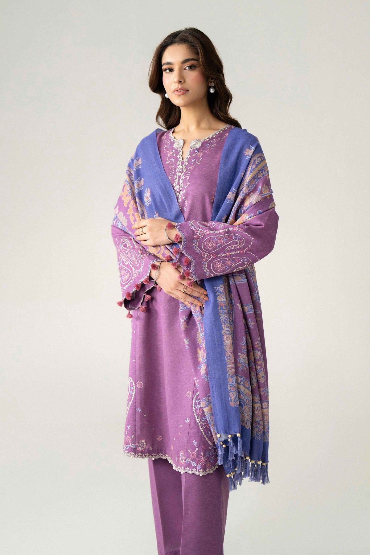 3 Piece - Printed Embroidered Suit - U3PE-NISHA26WV1-198