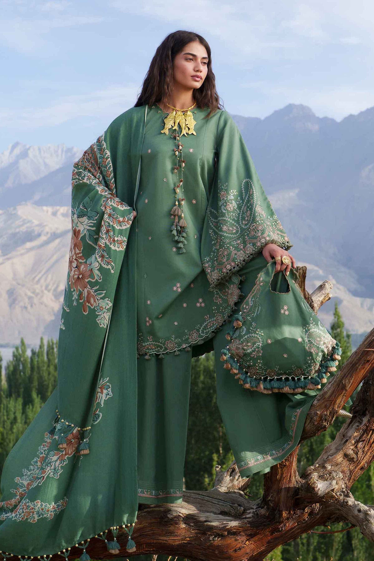 3 Piece - Printed Embroidered Suit - U3PE-NISHA26WV1-205