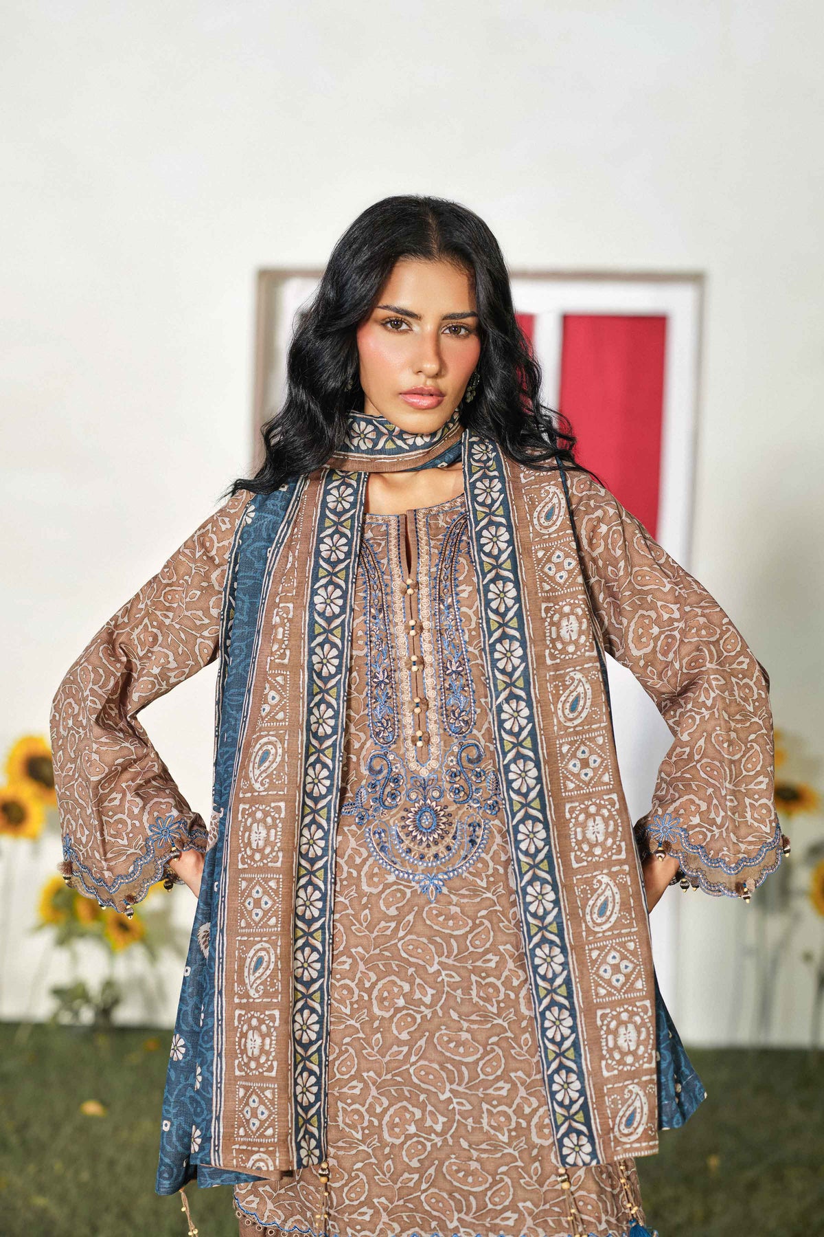 3 Piece - Printed Embroidered Suit - U3PE-NISHA26WV1-21 for Women - Unstitched Collection | Nishat | Shop Online