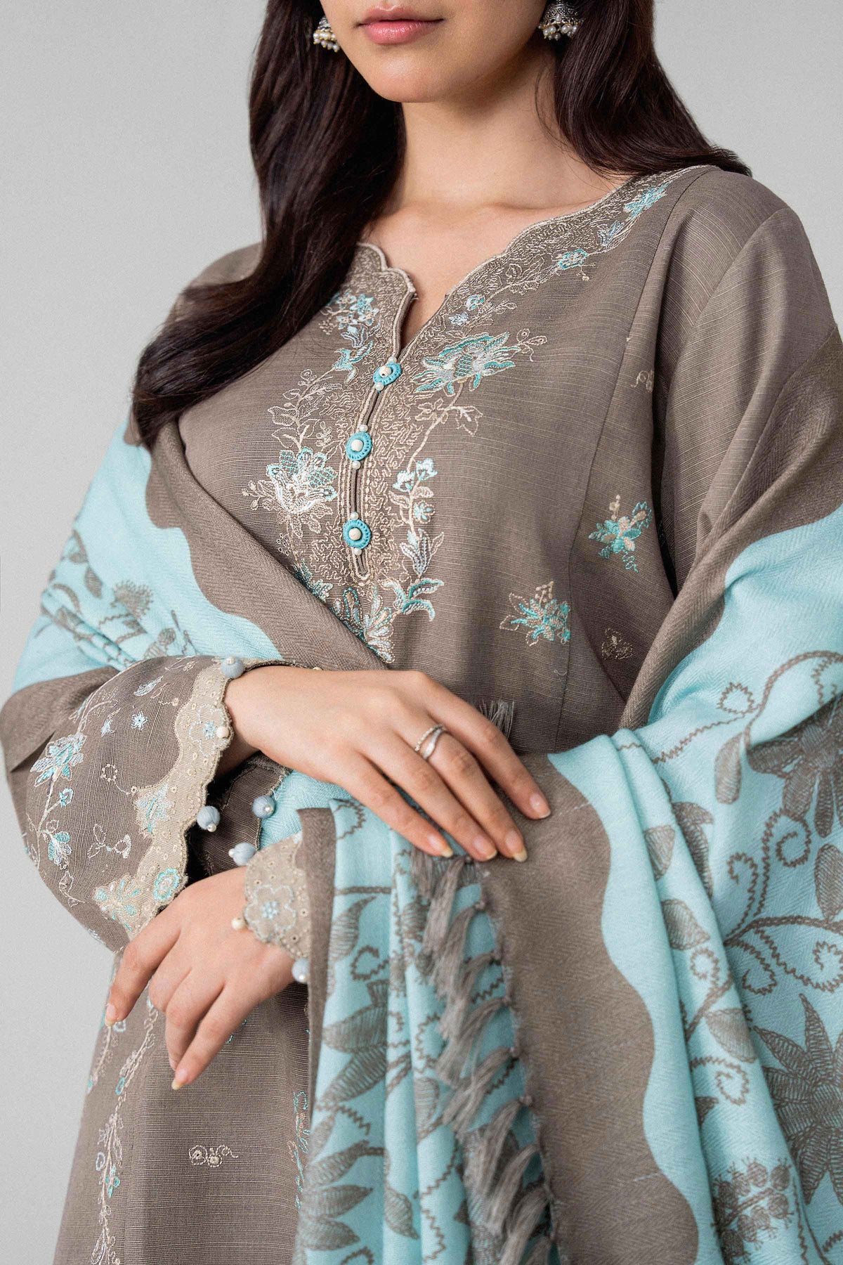3 Piece - Printed Embroidered Suit - U3PE-NISHA26WV1-210