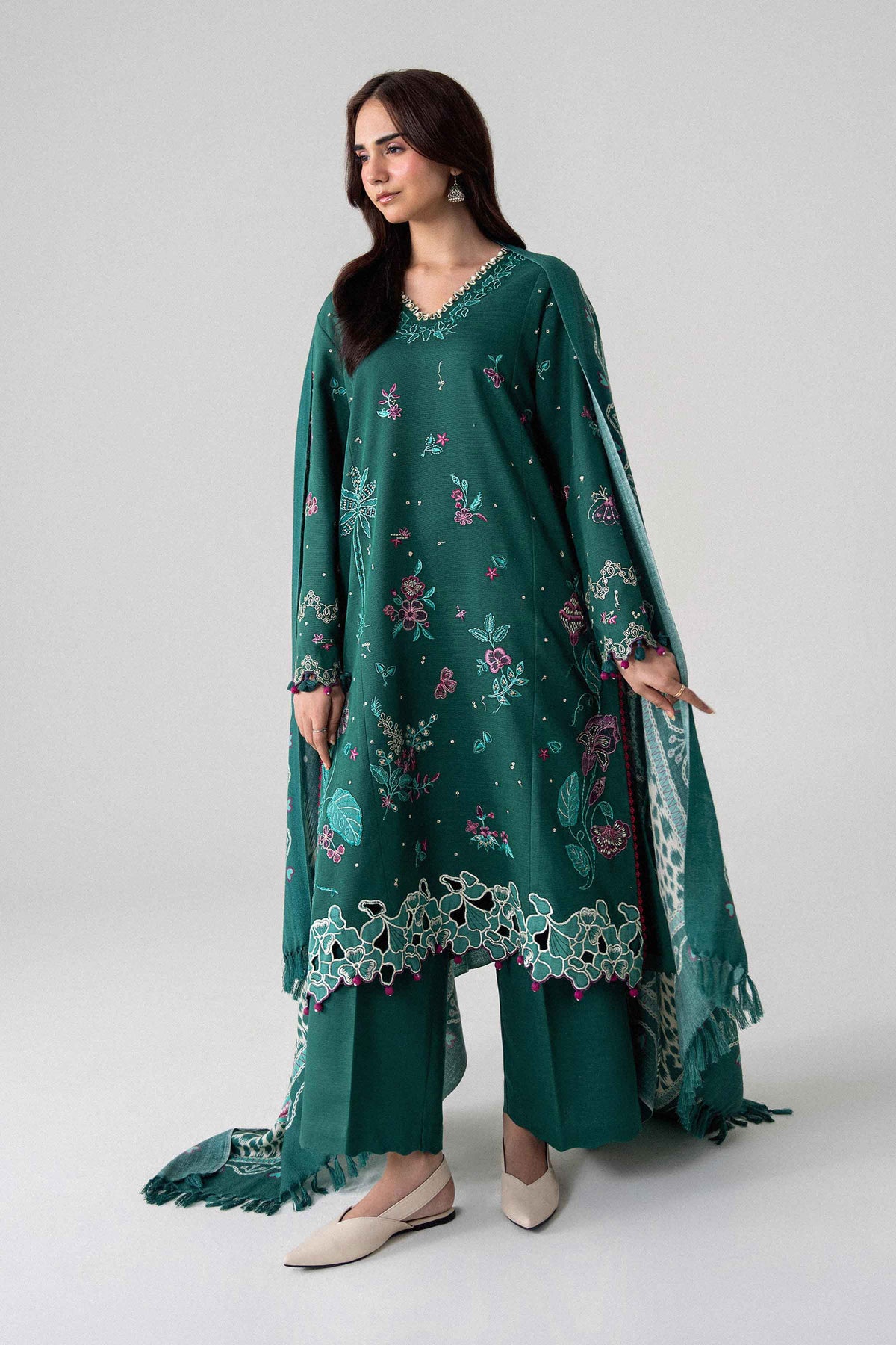 3 Piece - Printed Embroidered Suit - U3PE-NISHA26WV1-211
