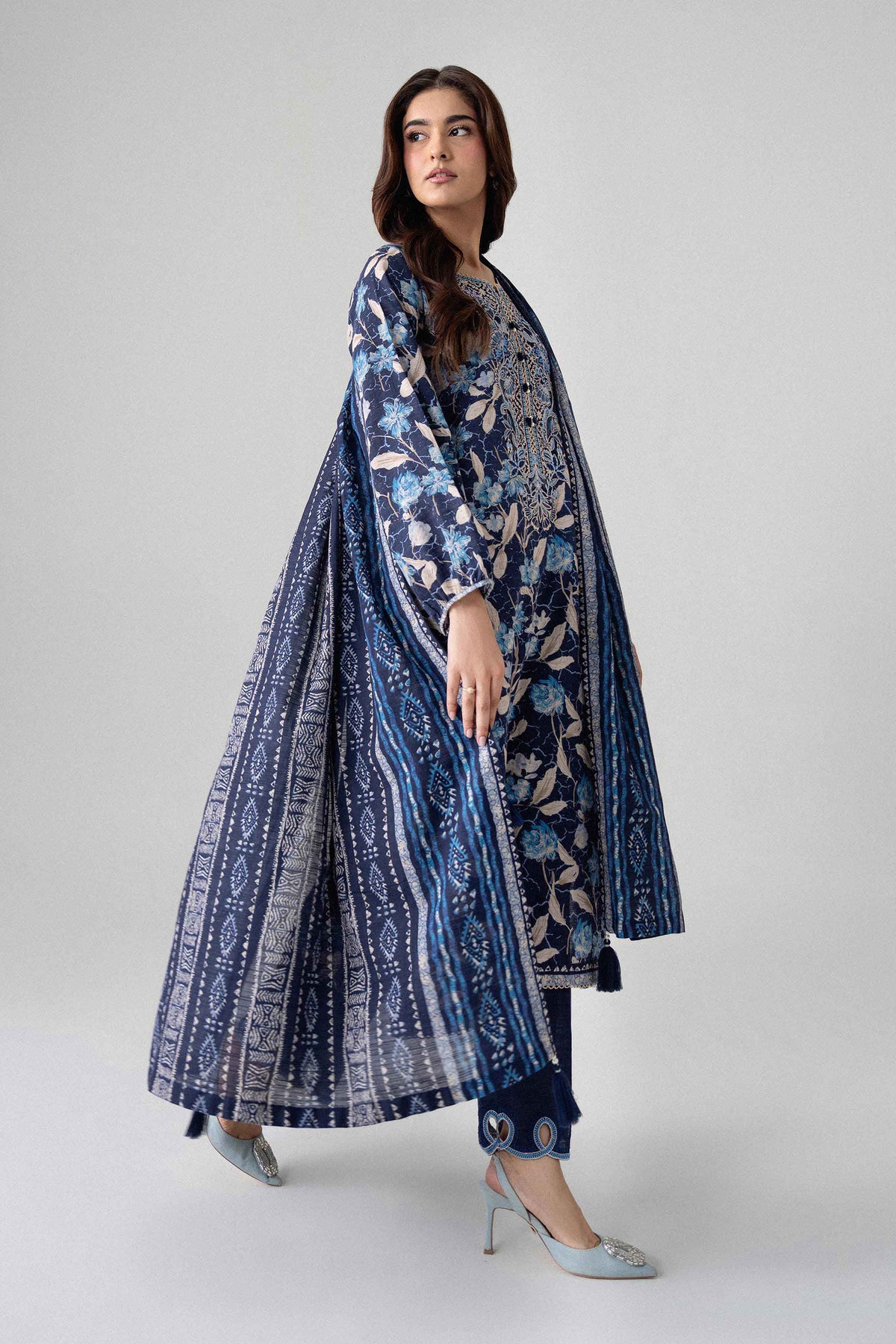 3 Piece - Printed Embroidered Suit - U3PE-NISHA26WV1-22 for Women - Unstitched Collection | Nishat | Shop Online