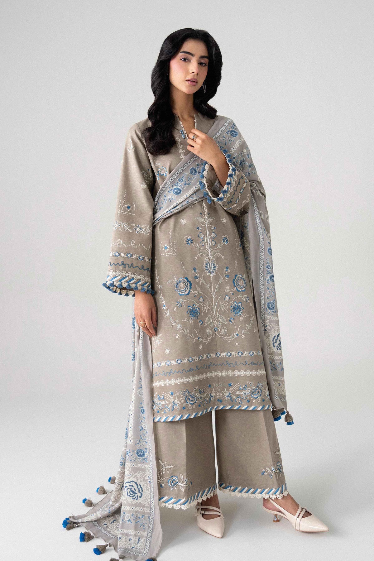 3 Piece - Printed Embroidered Suit - U3PE-NISHA26WV1-221
