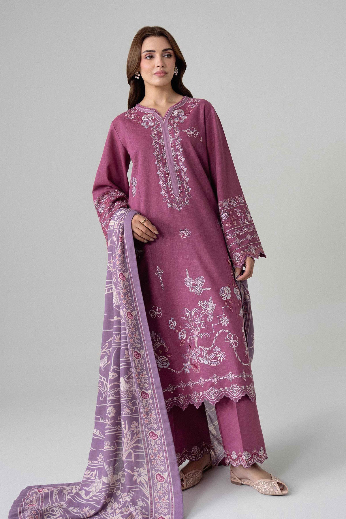 3 Piece - Printed Embroidered Suit - U3PE-NISHA26WV1-223