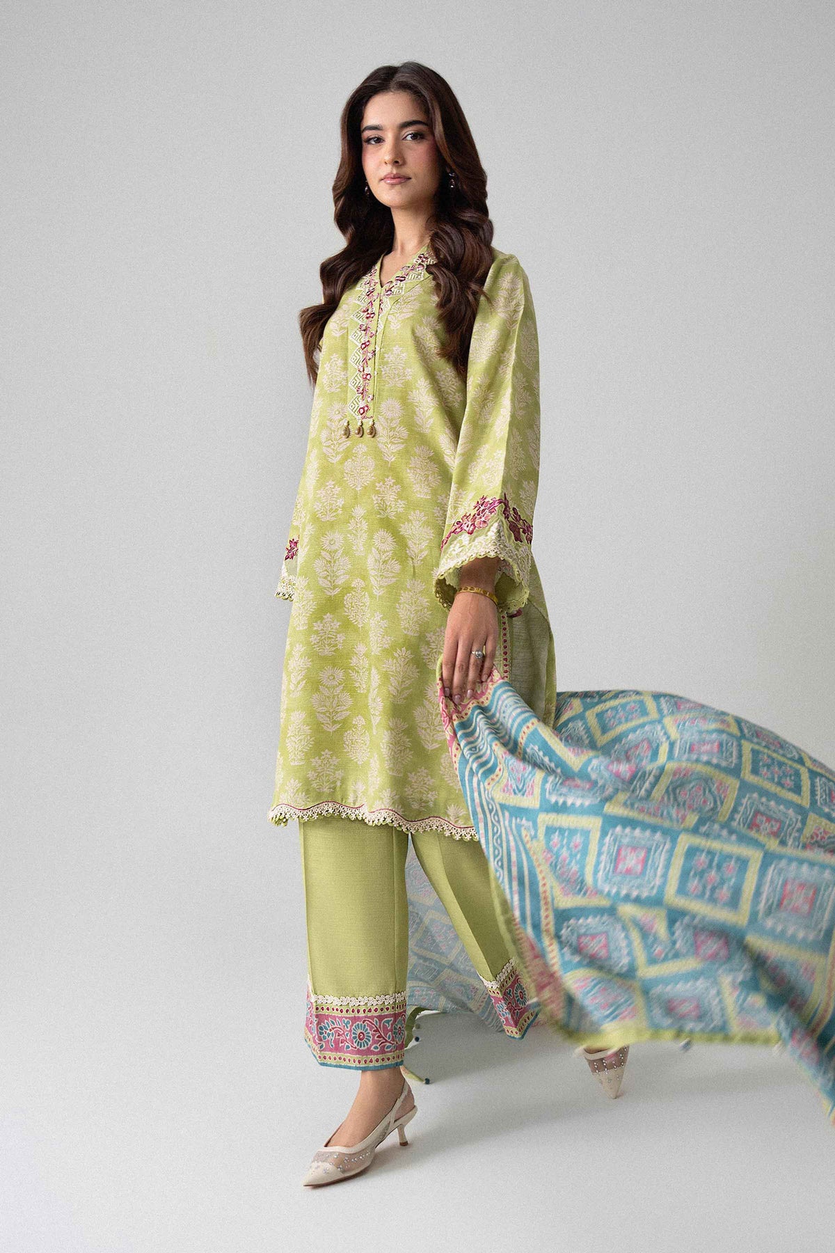 3 Piece - Printed Embroidered Suit - U3PE-NISHA26WV1-23 for Women - Unstitched Collection | Nishat | Shop Online