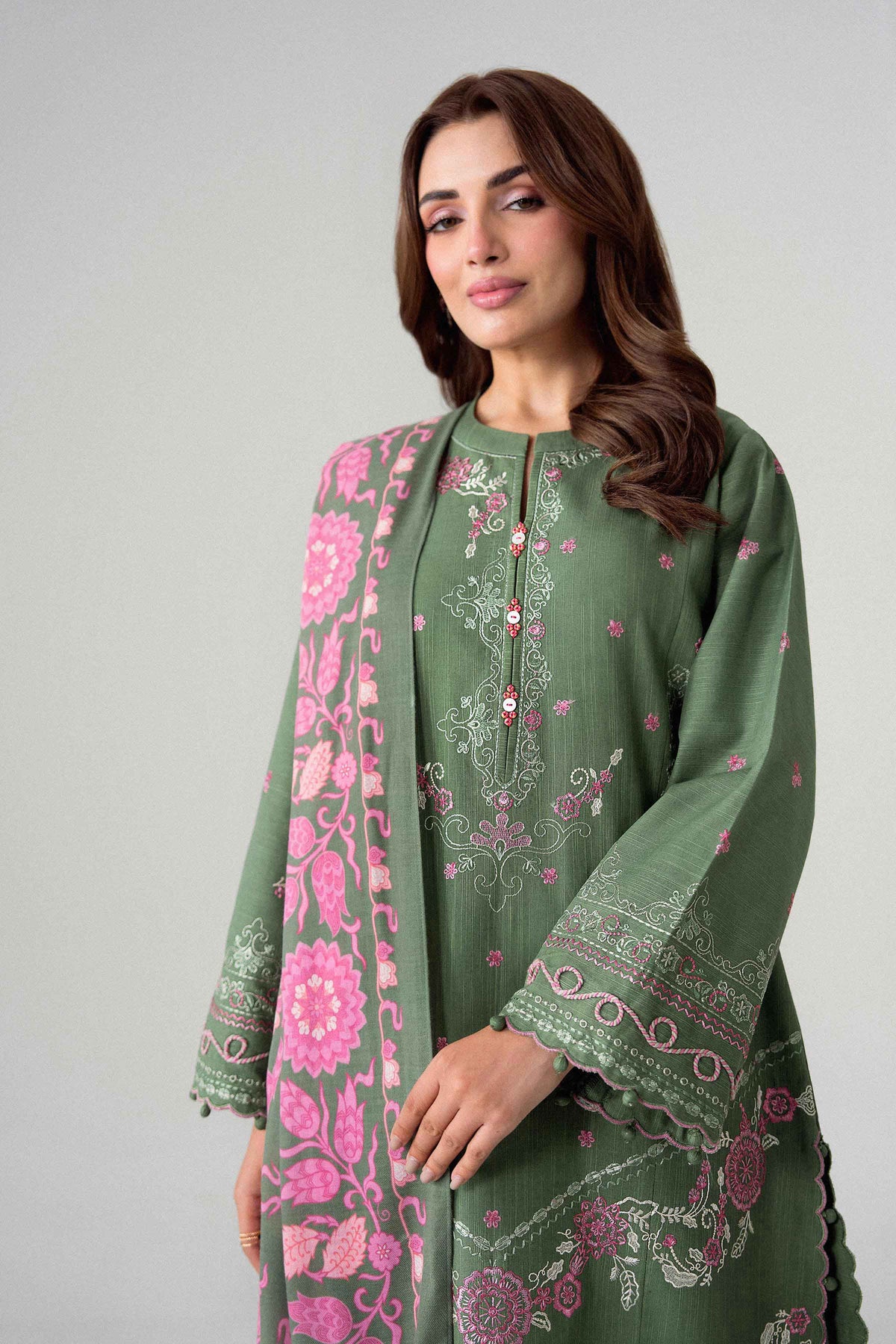 3 Piece - Digital Printed Embroidered Suit - U3PE-NISHA26WV1-232