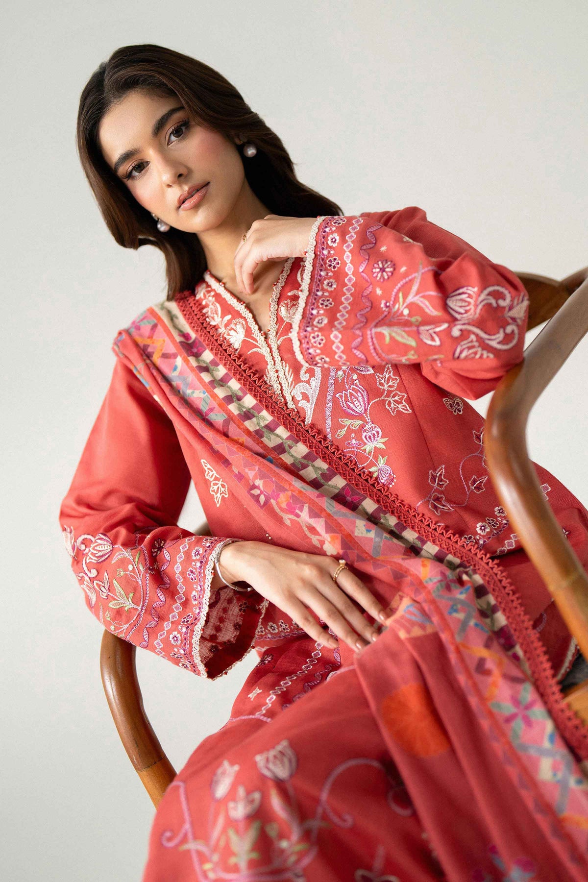 3 Piece - Digital Printed Embroidered Suit - U3PE-NISHA26WV1-234