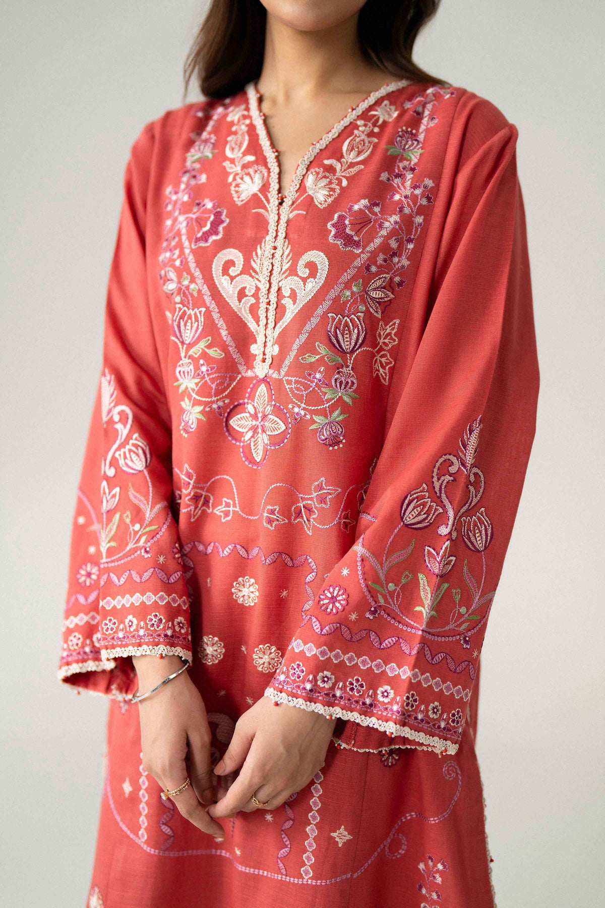 3 Piece - Digital Printed Embroidered Suit - U3PE-NISHA26WV1-234