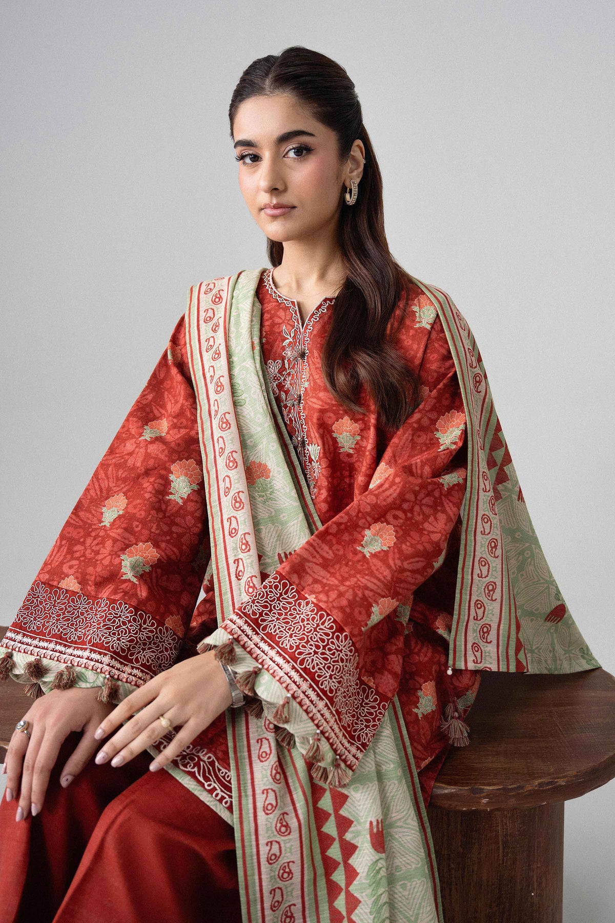 3 Piece - Printed Embroidered Suit - U3PE-NISHA26WV1-25 for Women - Unstitched Collection | Nishat | Shop Online