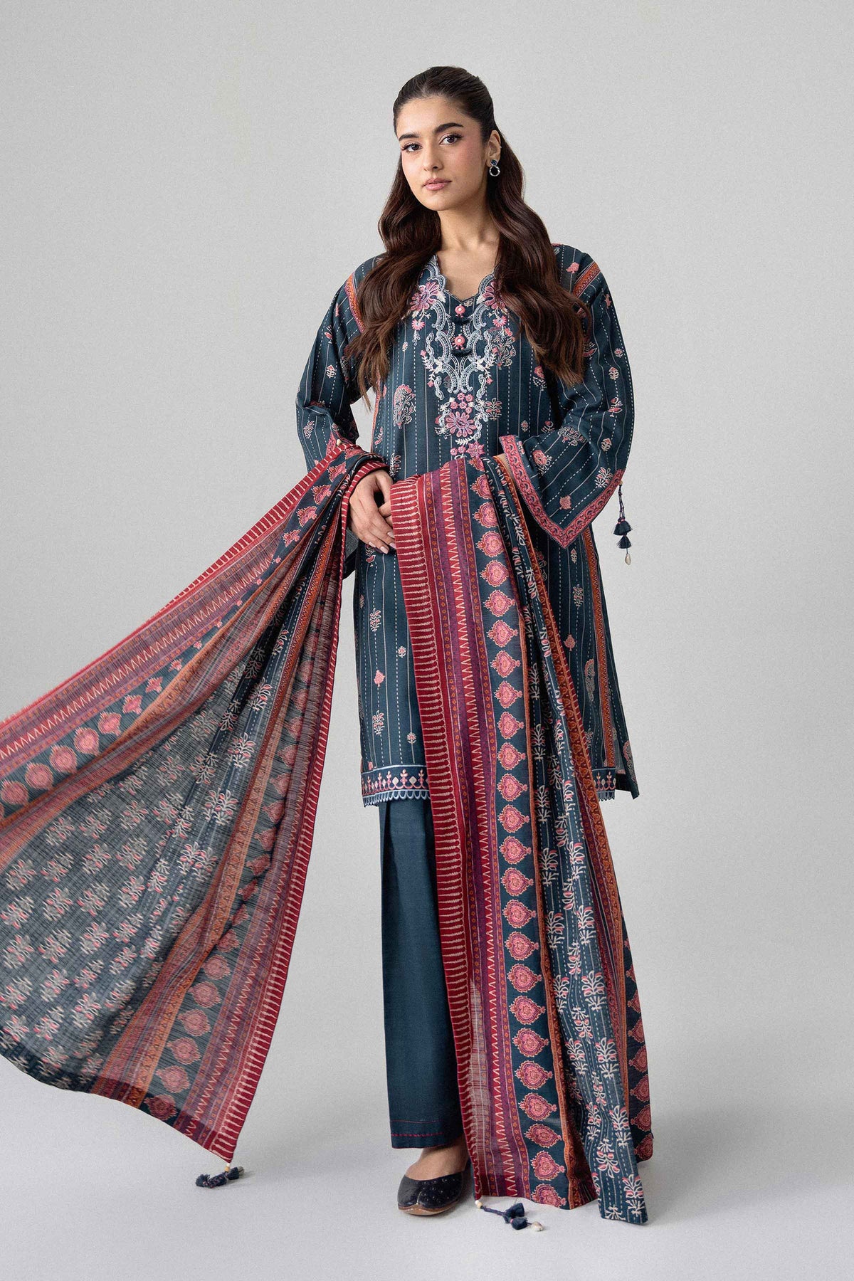 3 Piece - Printed Embroidered Suit - U3PE-NISHA26WV1-28 for Women - Unstitched Collection | Nishat | Shop Online