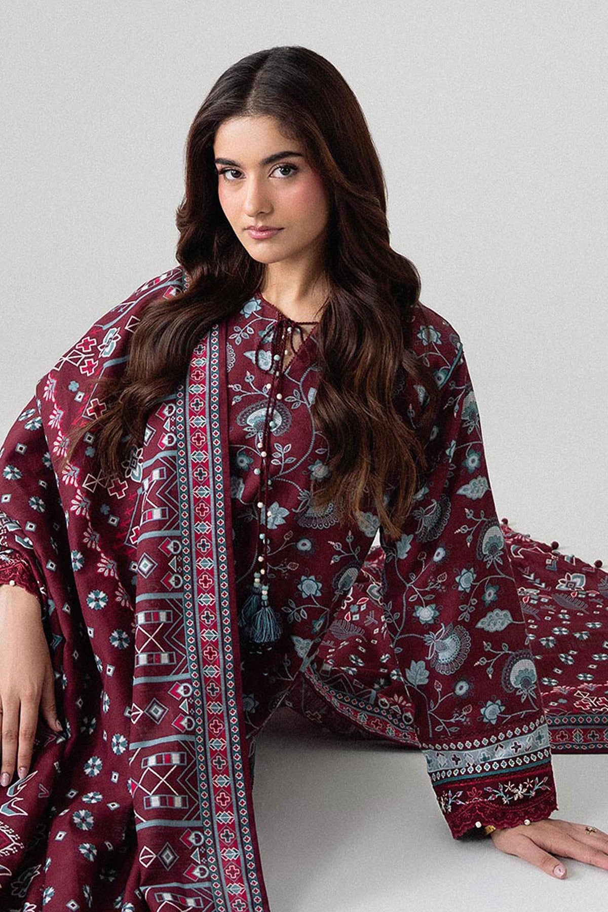 3 Piece - Printed Embroidered Suit - U3PE-NISHA26WV1-31 for Women - Unstitched Collection | Nishat | Shop Online