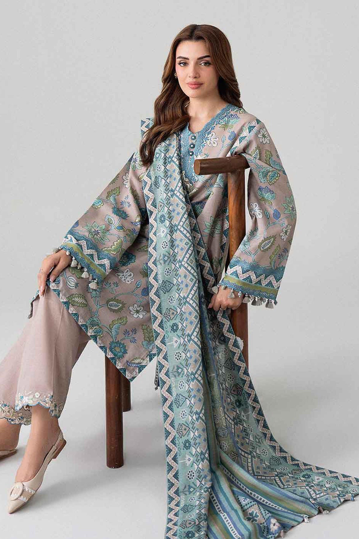 3 Piece - Printed Embroidered Suit - U3PE-NISHA26WV1-33 for Women - Unstitched Collection | Nishat | Shop Online
