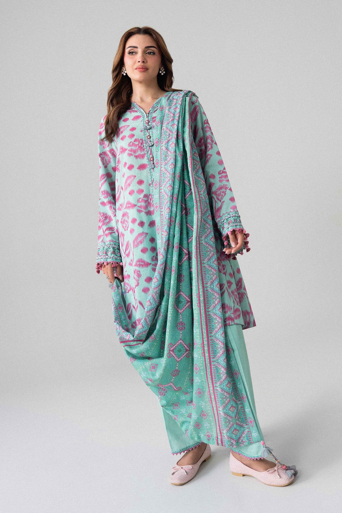 3 Piece - Printed Embroidered Suit - U3PE-NISHA26WV1-36 for Women - Unstitched Collection | Nishat | Shop Online