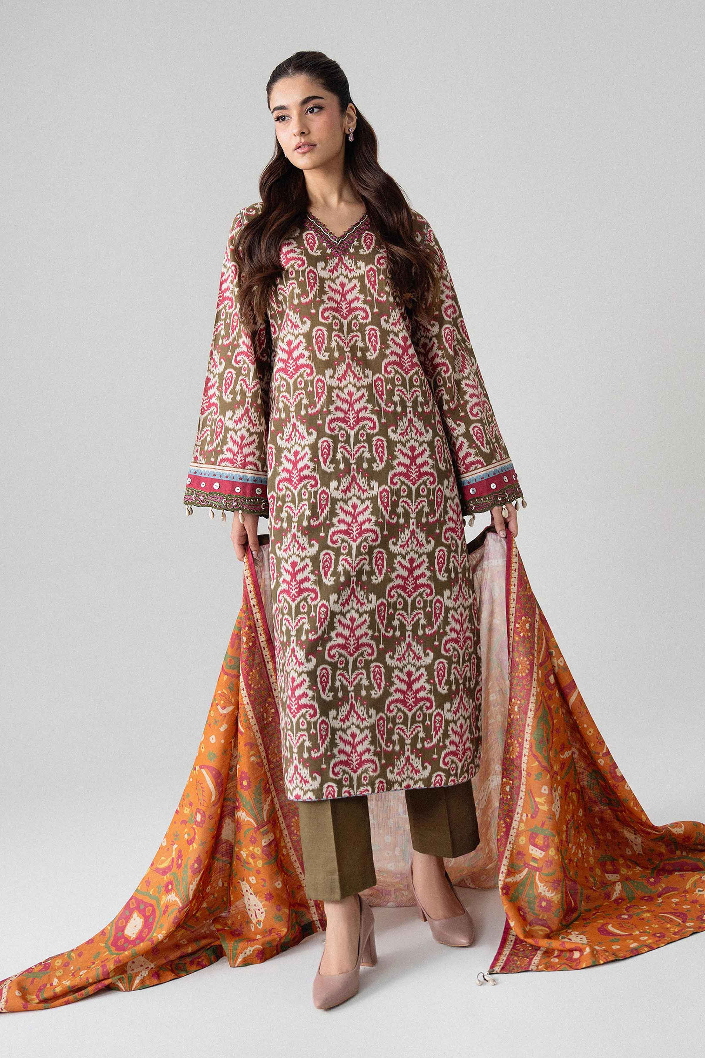 3 Piece - Printed Embroidered Suit - U3PE-NISHA26WV1-38 for Women - Unstitched Collection | Nishat | Shop Online