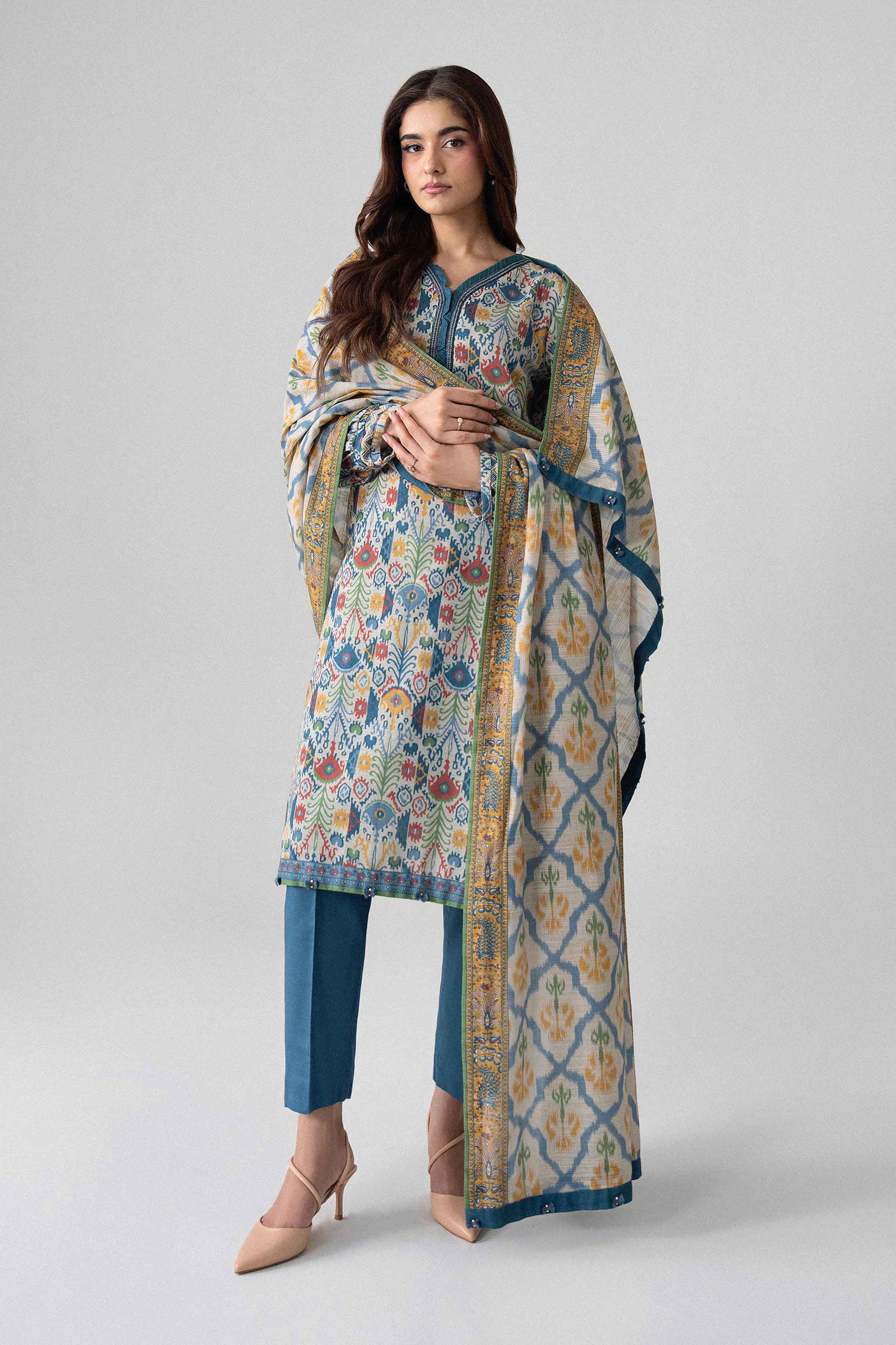 3 Piece - Printed Embroidered Suit - U3PE-NISHA26WV1-39 for Women - Unstitched Collection | Nishat | Shop Online