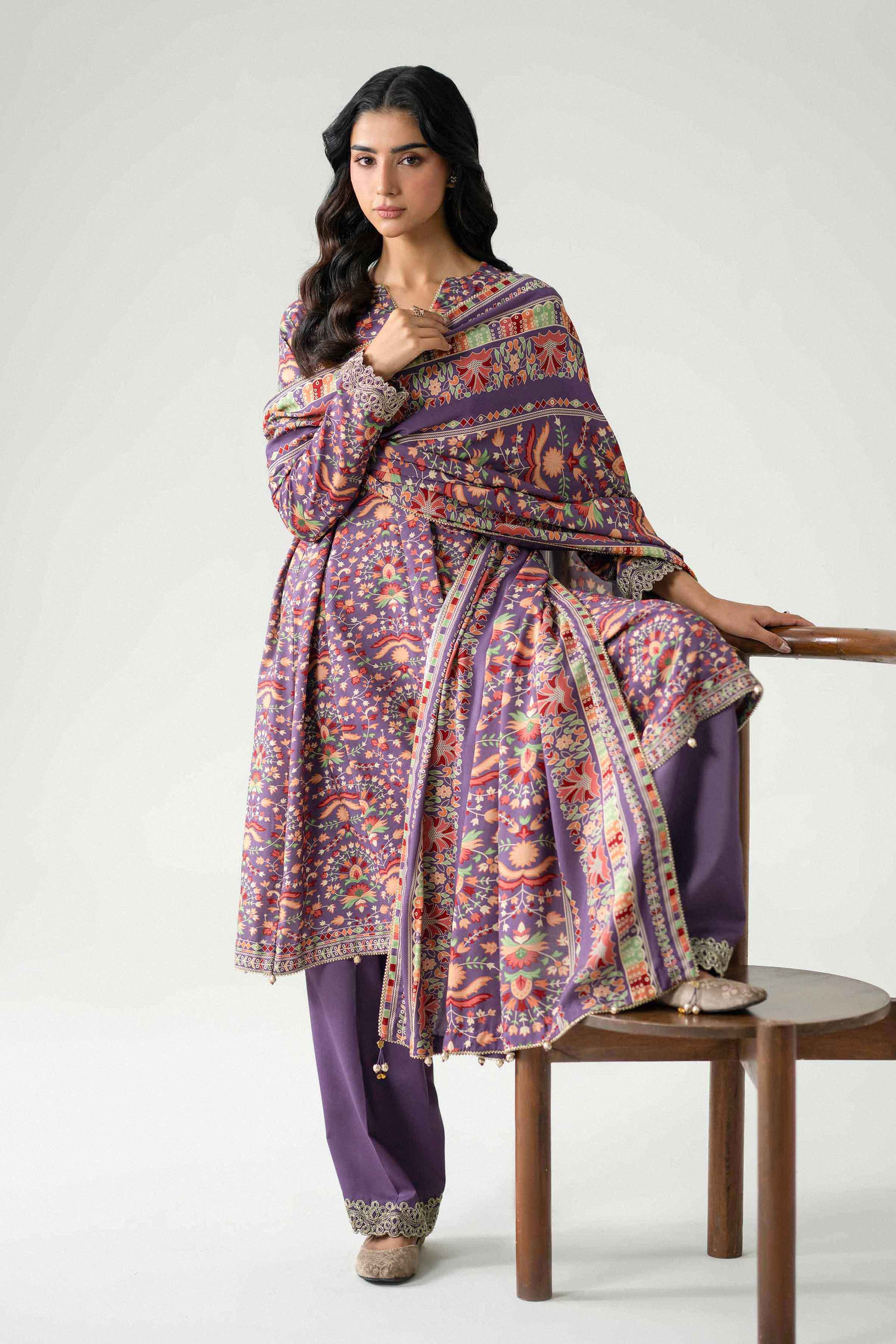 3 Piece - Printed Embroidered Suit - U3PE-NISHA26WV1-41 for Women - Unstitched Collection | Nishat | Shop Online