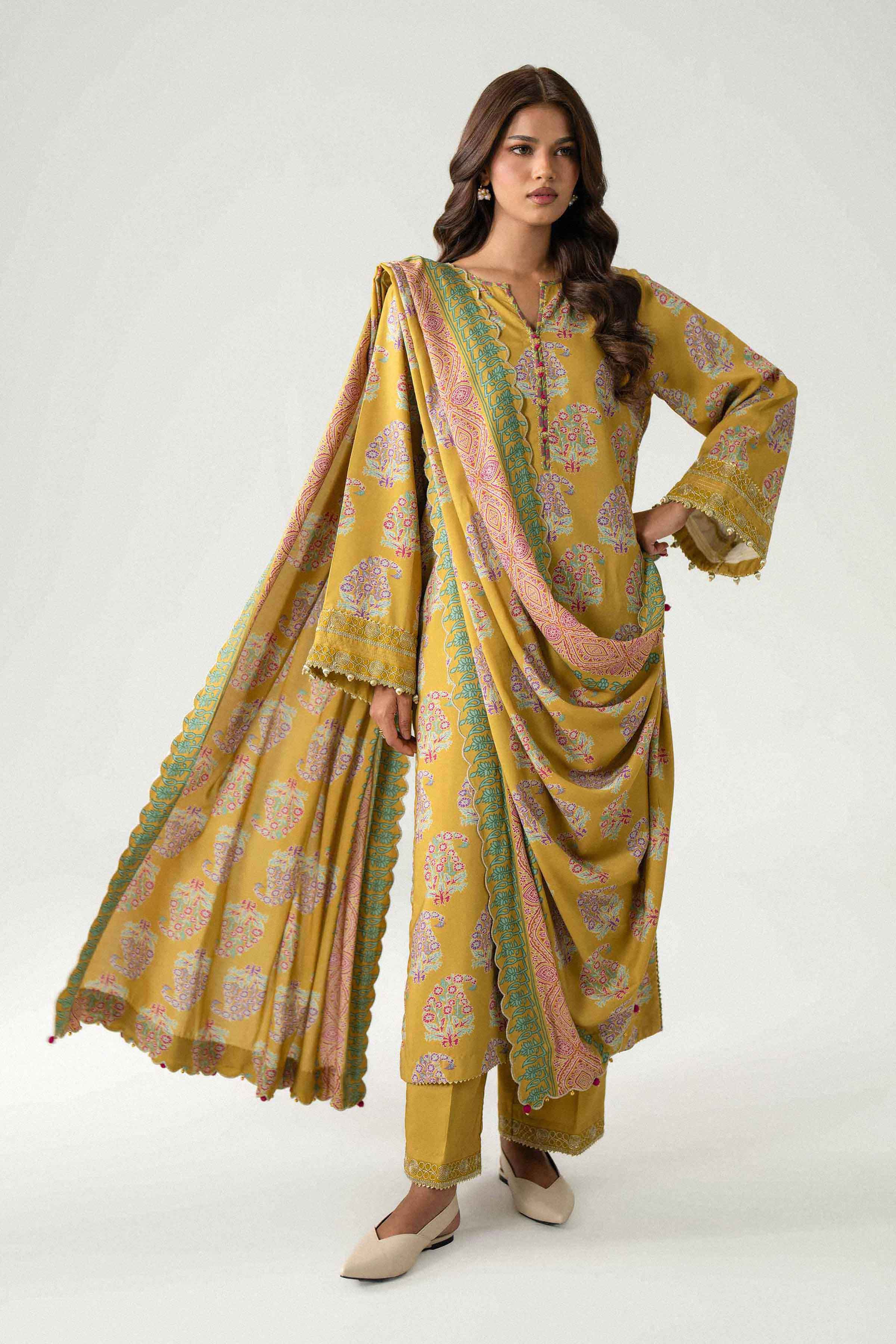 3 Piece - Printed Embroidered Suit - U3PE-NISHA26WV1-45 for Women - Unstitched Collection | Nishat | Shop Online