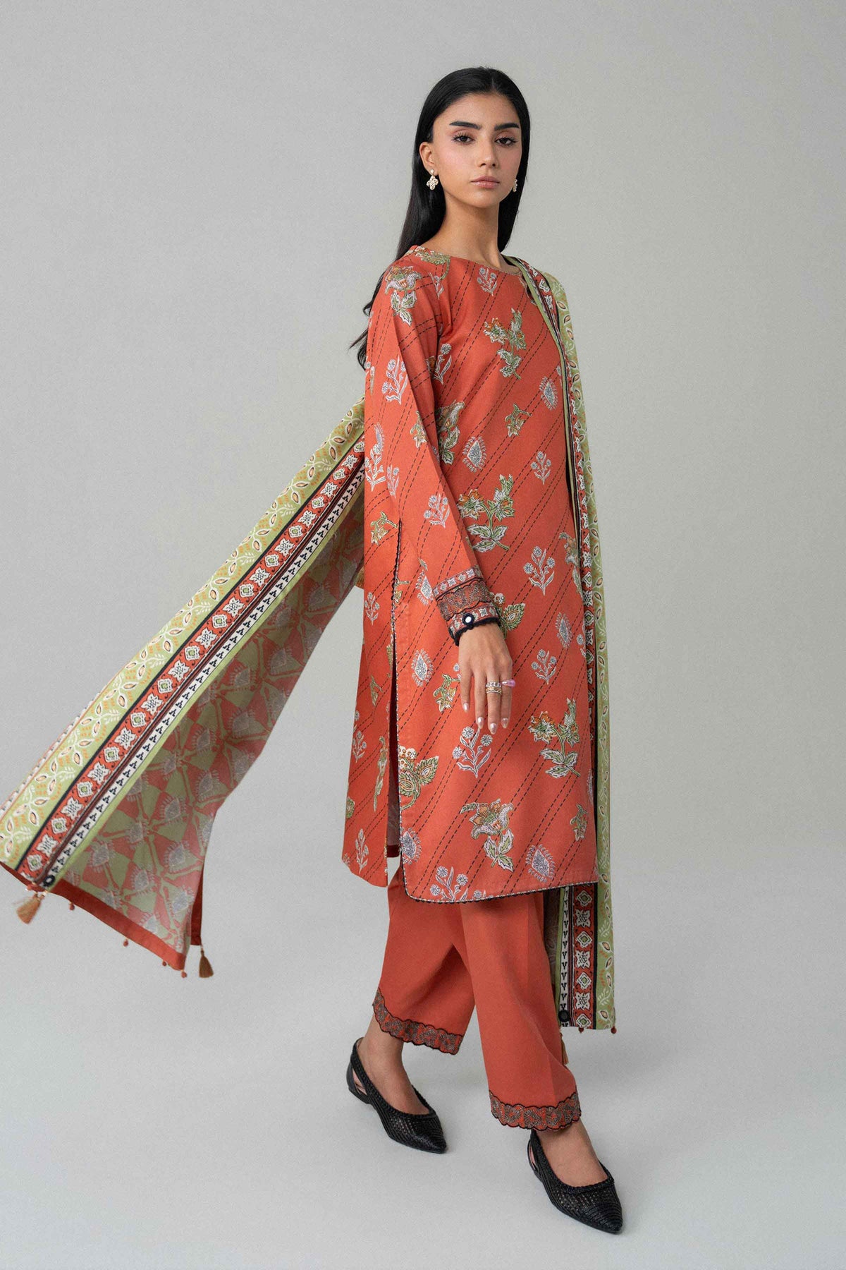 3 Piece - Printed Embroidered Suit - U3PE-NISHA26WV1-48 for Women - Unstitched Collection | Nishat | Shop Online